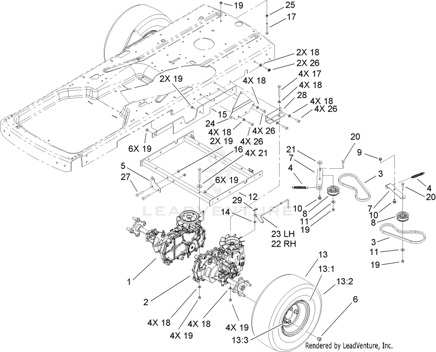 Hydro and Belt Drive Assembly