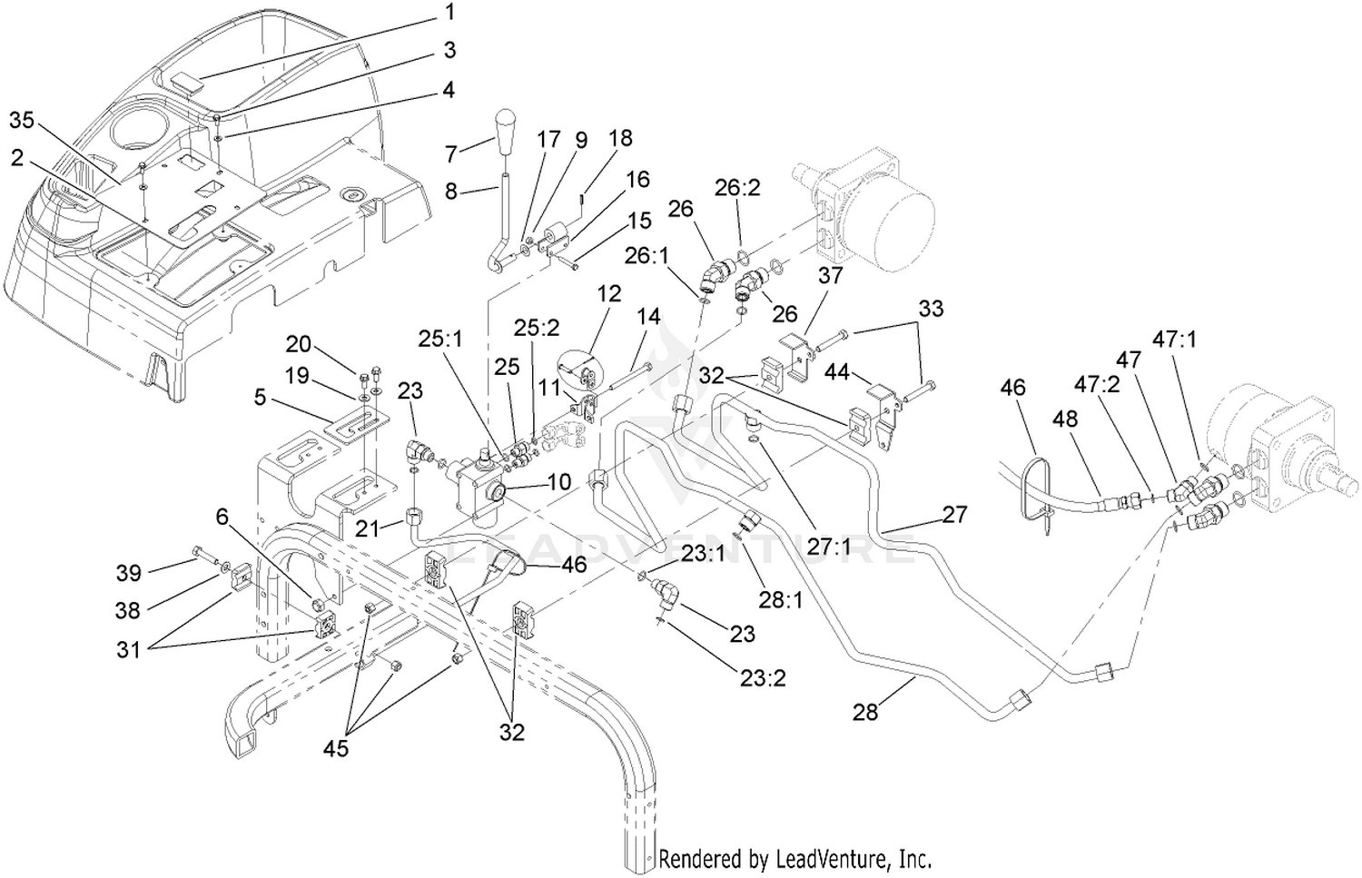 Lift Valve and Rear Tube Assembly
