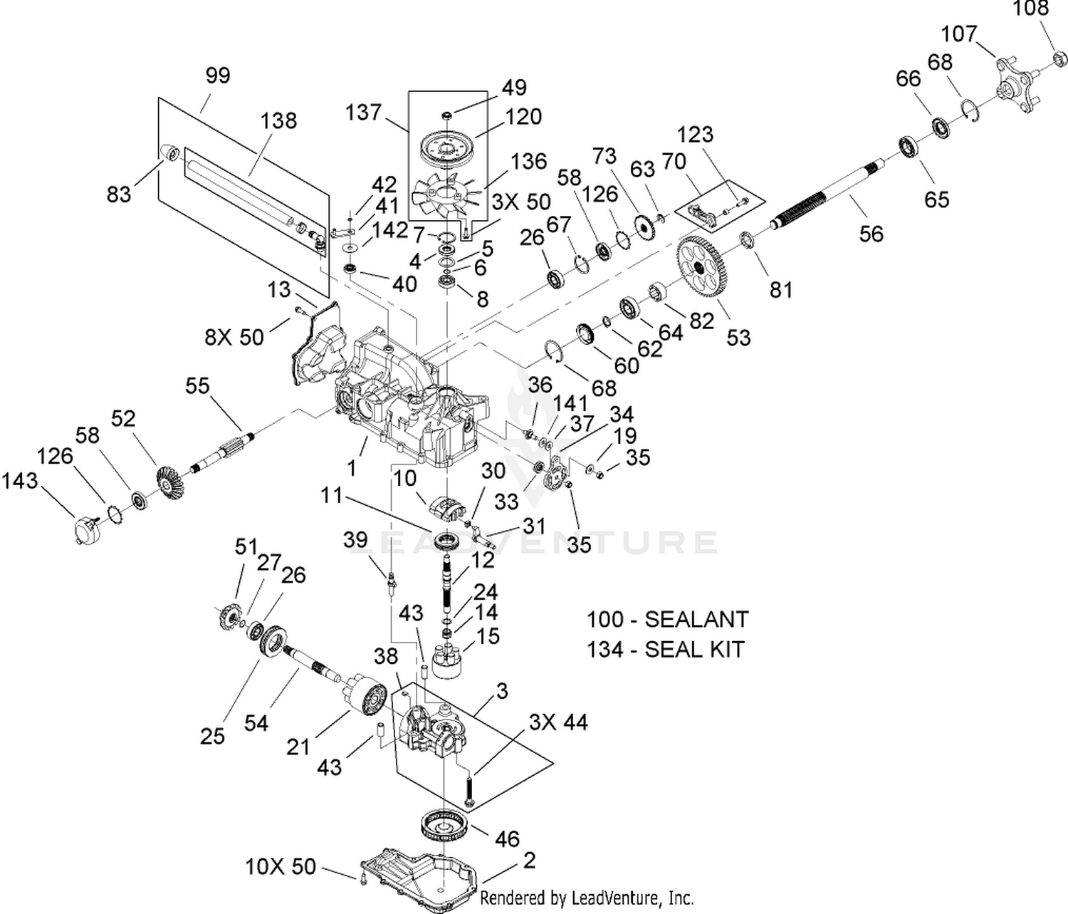 LH Hydro Transaxle Assembly No. 107-1709