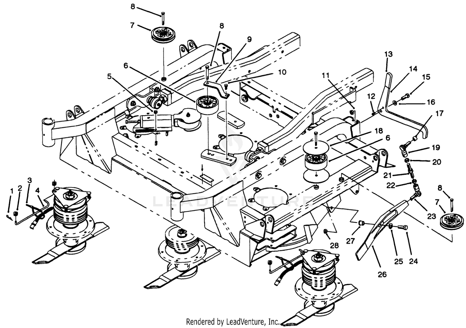 Center Deck Pulley Assemblies