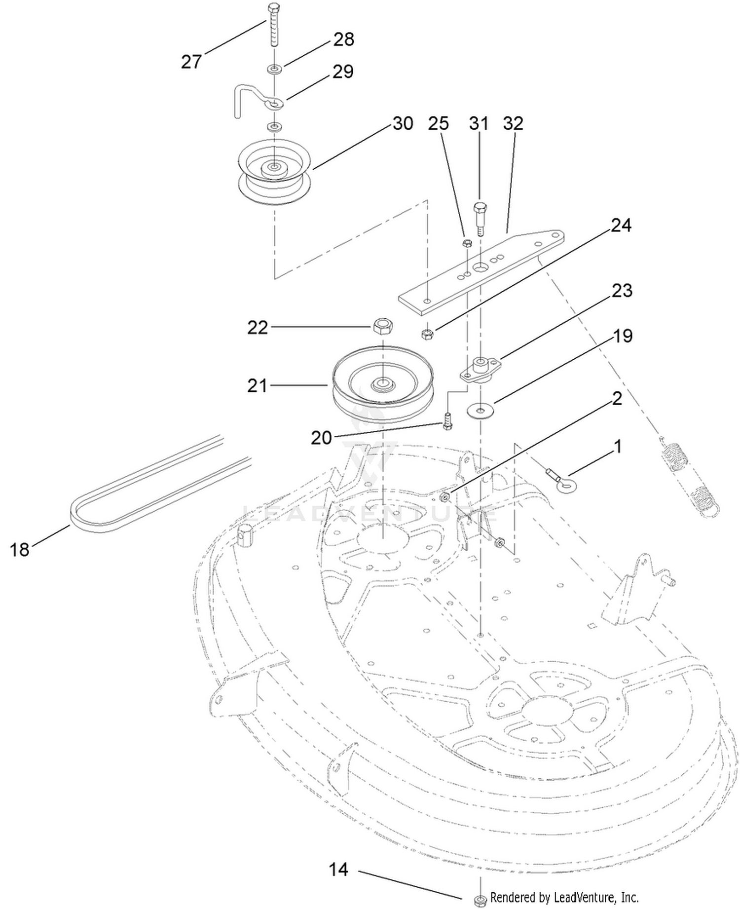38in Deck Blade Drive Assembly
