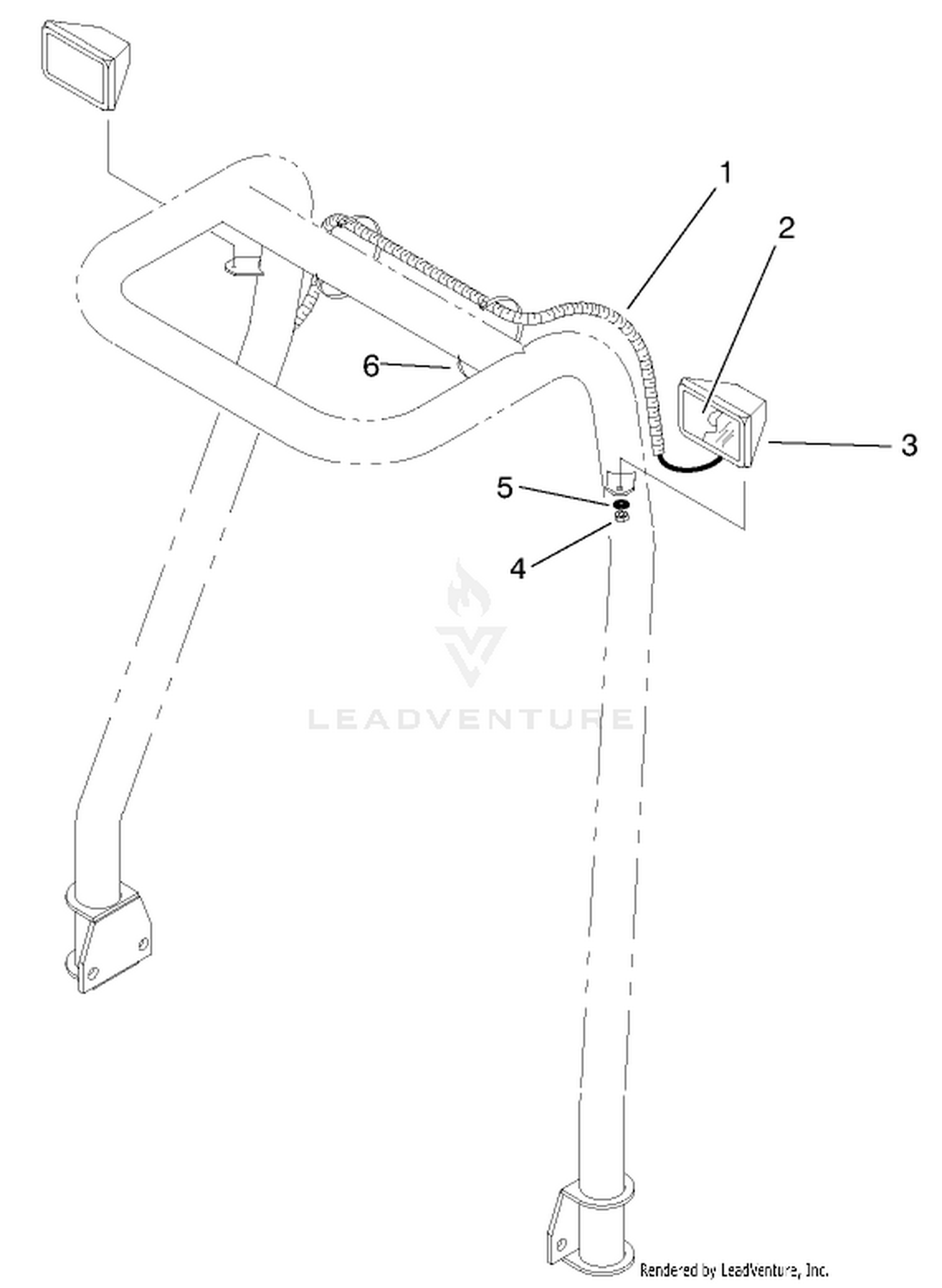 Roll-Over Protection System Light Kit Assembly