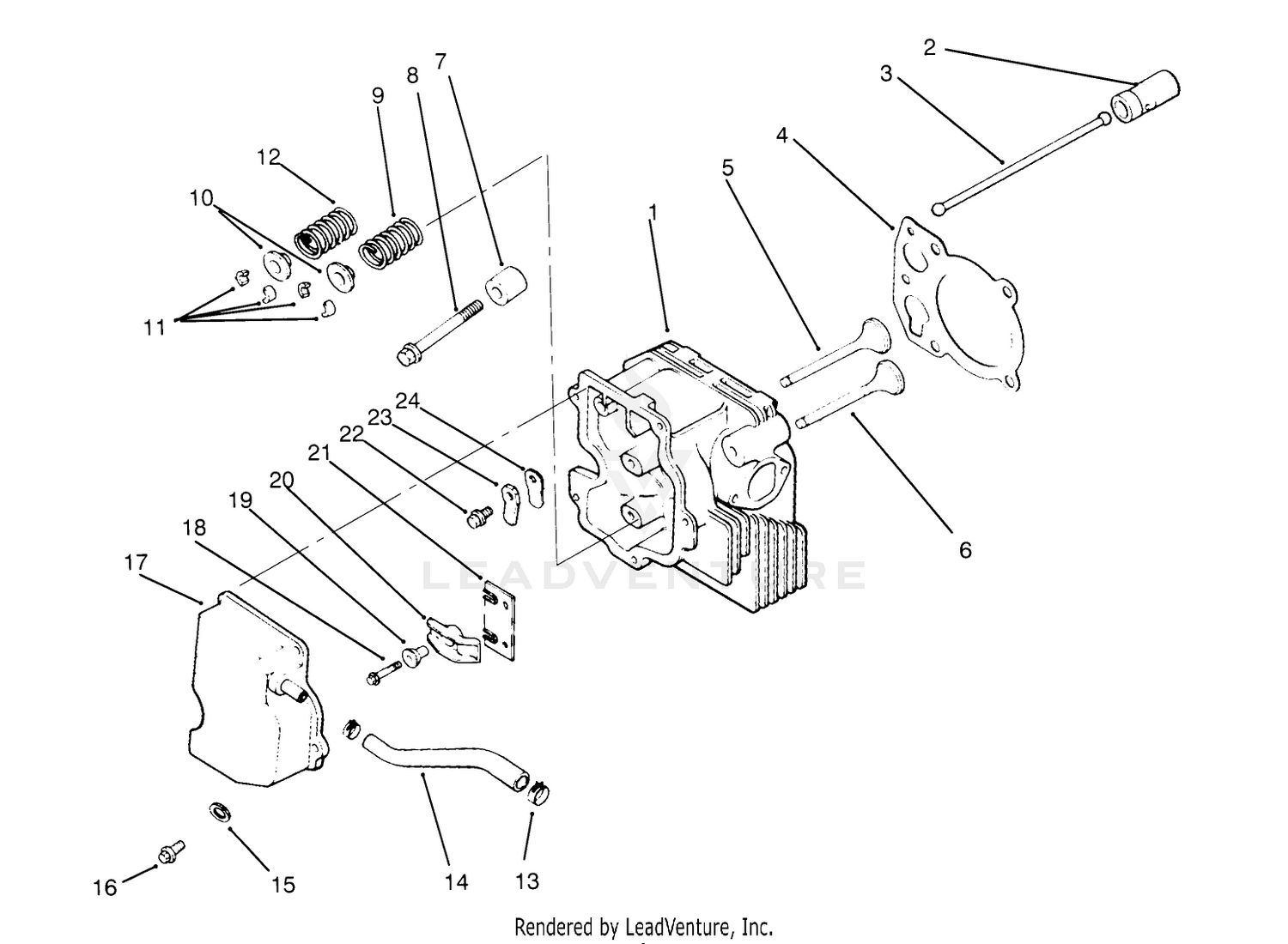 Cylinder Head/valve/breather (kohler Engine Cv14s-Ps1472)