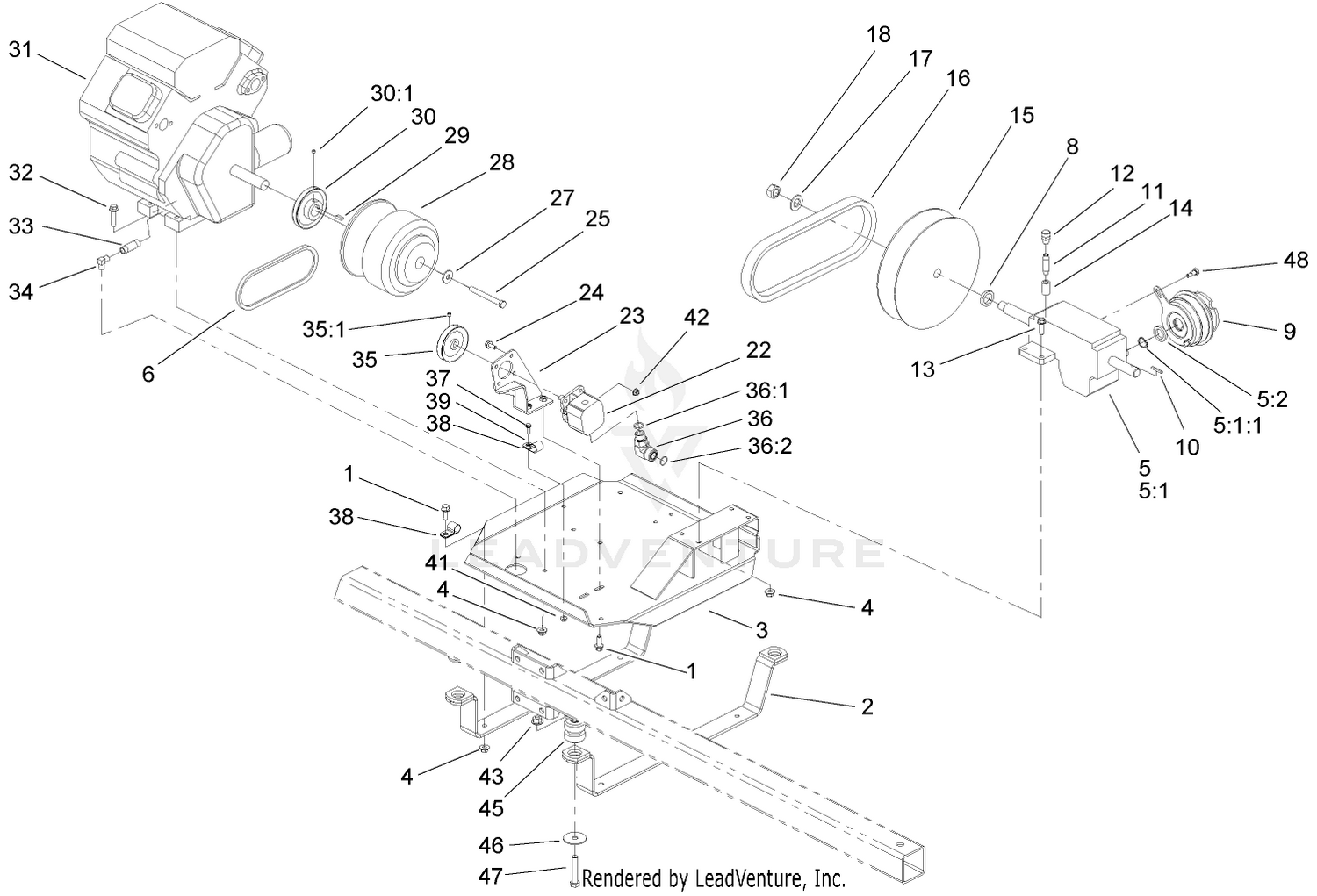 Engine and Gearbox Assembly