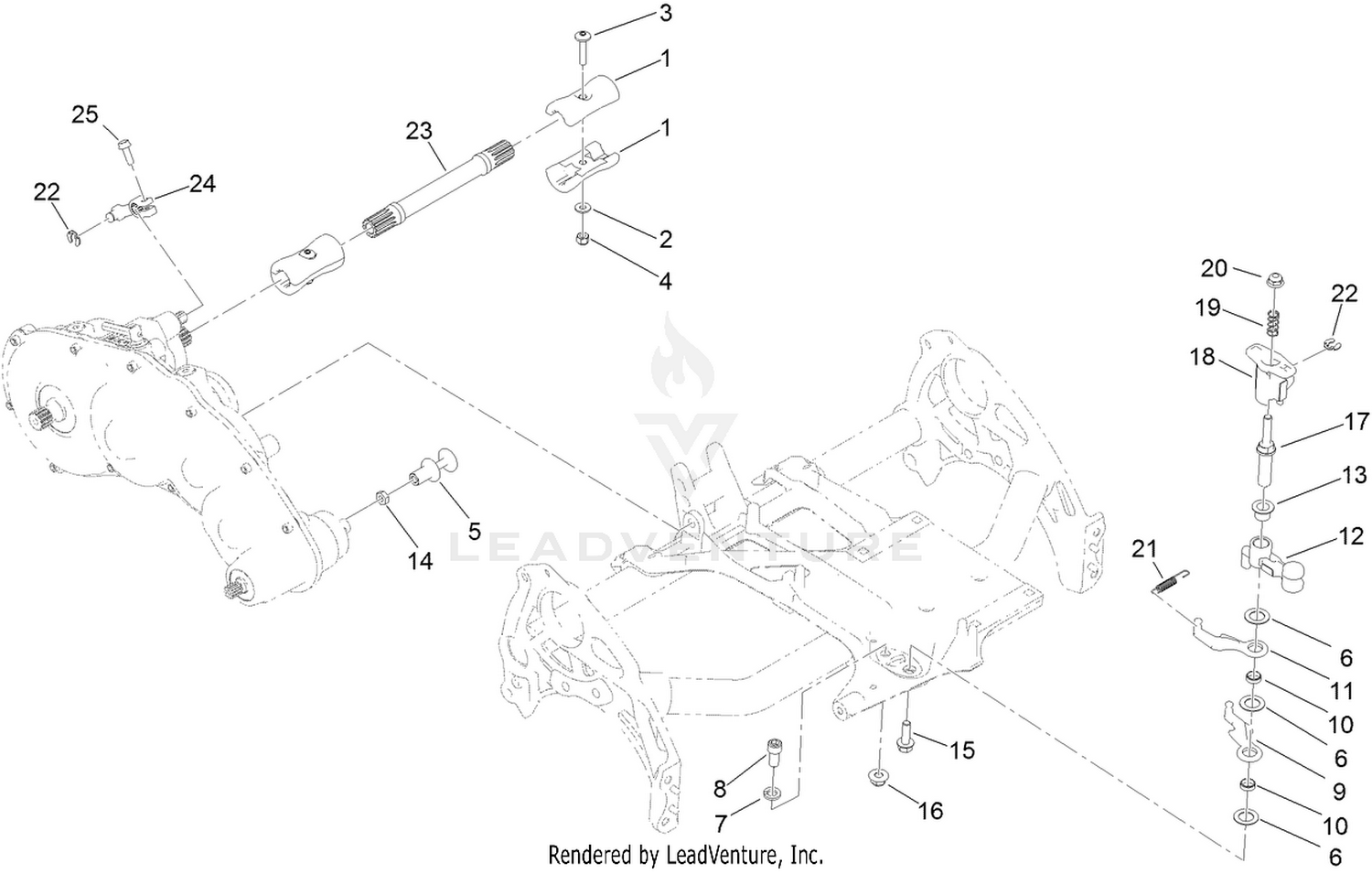 Drive Shaft and Reel Components Assembly