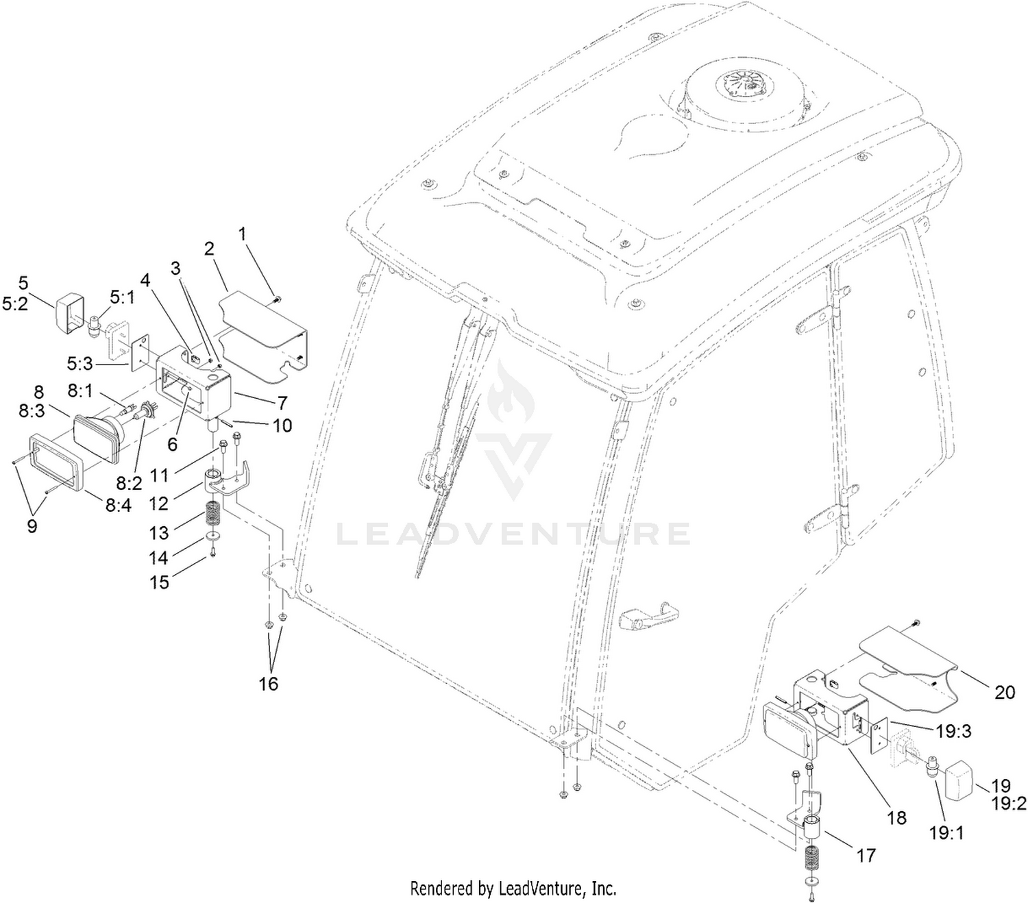 Cab Front Headlight Assembly