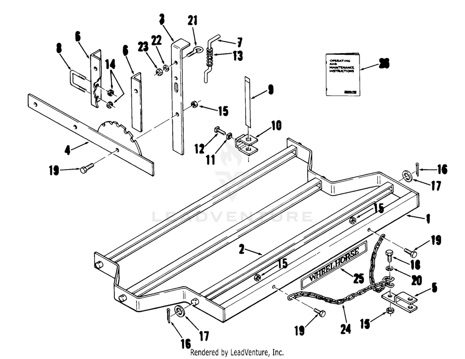 Spike Tooth Harrow-45 In. (114 Cm) Vehicle Identification Number 87-45hro1