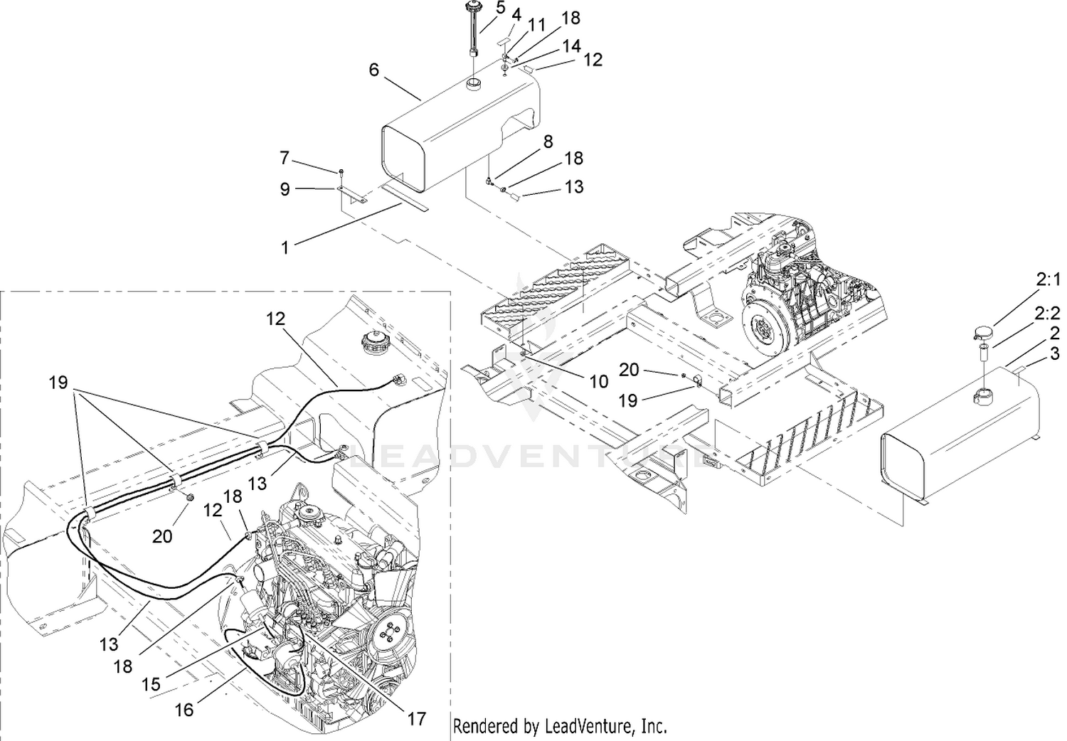 Fuel and Hydraulic Tank Assembly