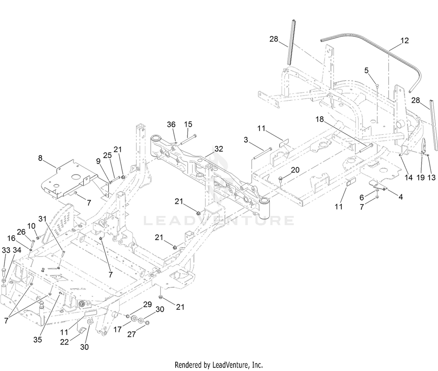 Frame and Rear Axle Assembly