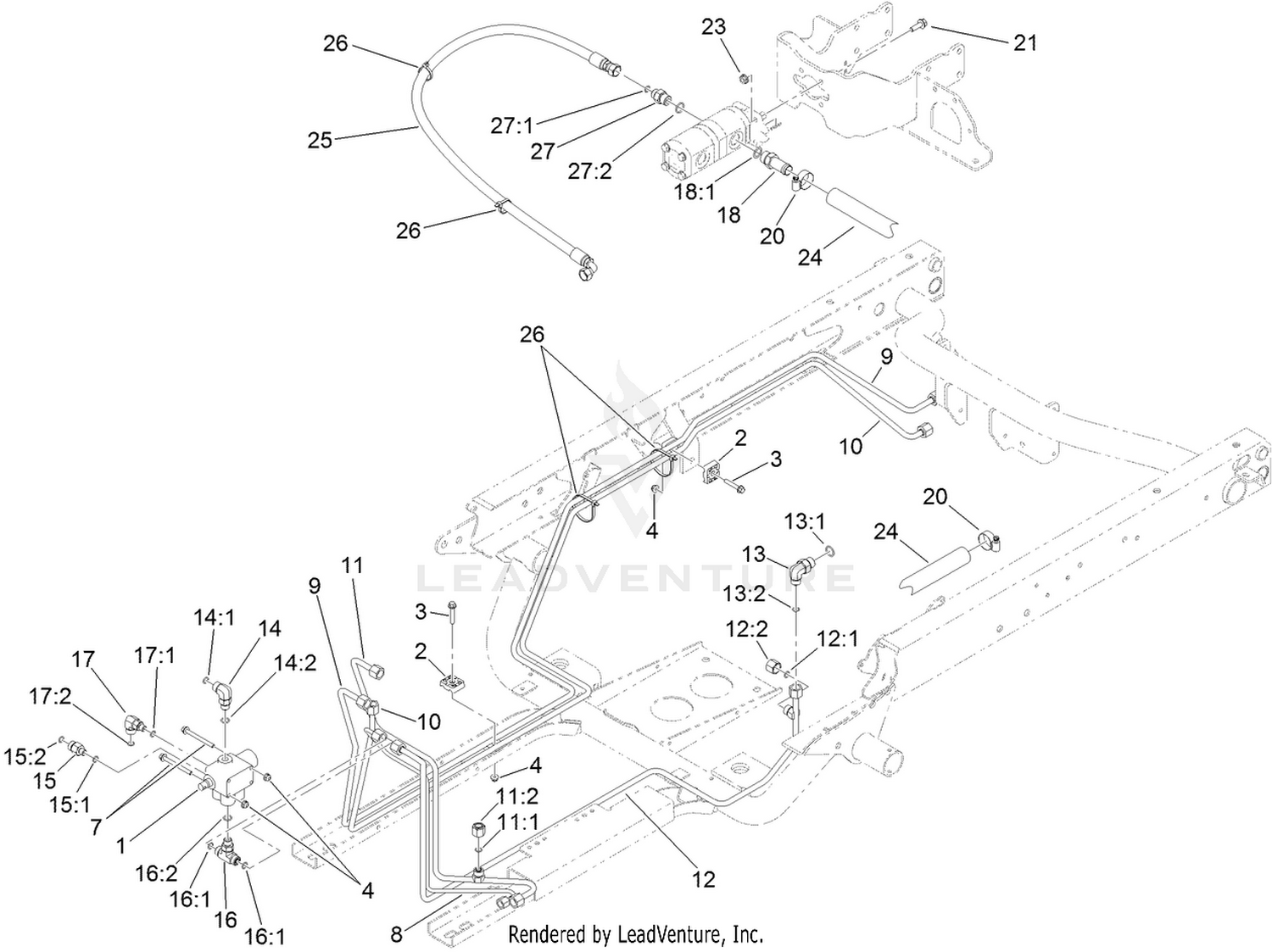 Main Hydraulic Pump and Lift Valve Assembly