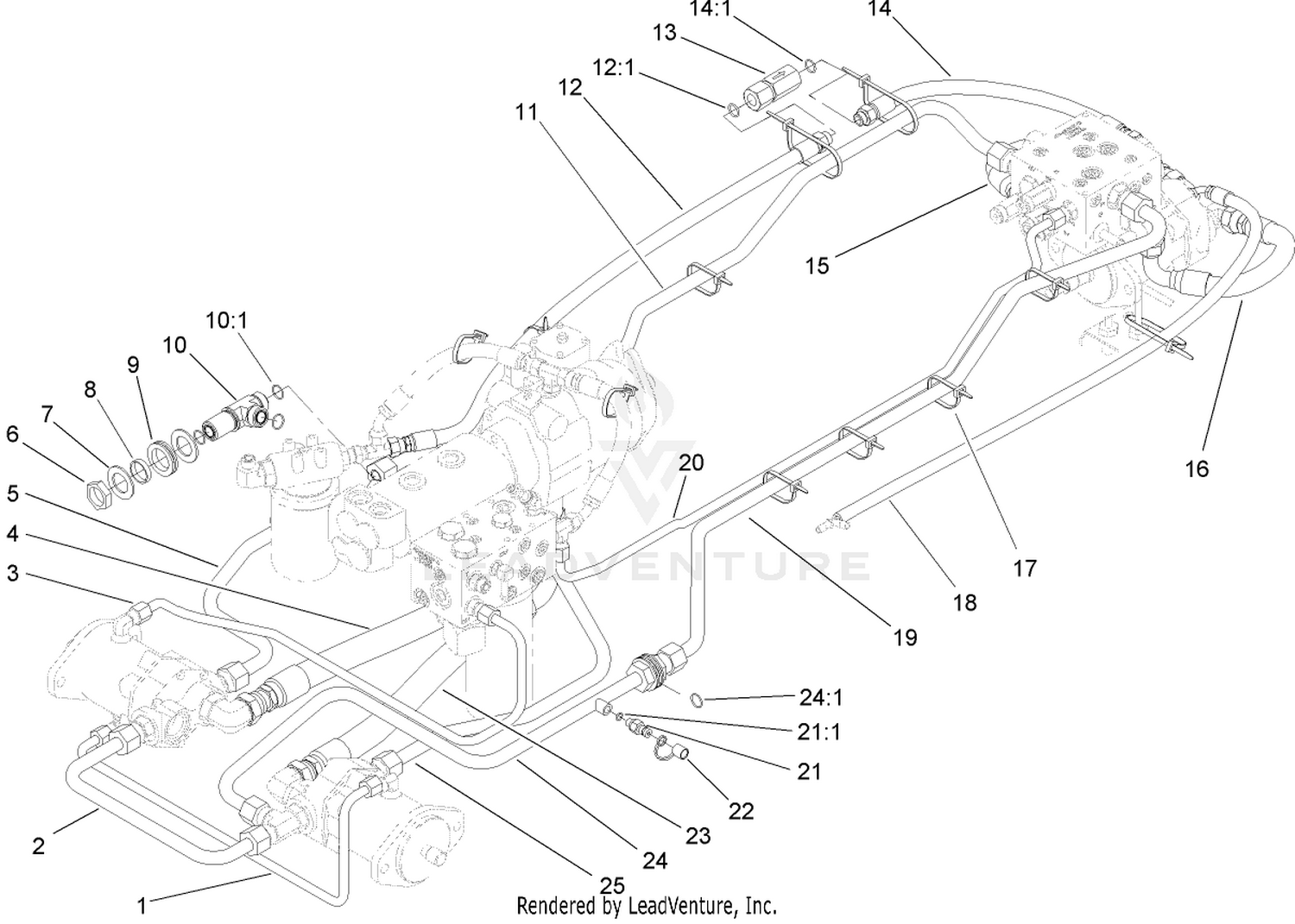 Traction Hydraulic Plumbing Assembly