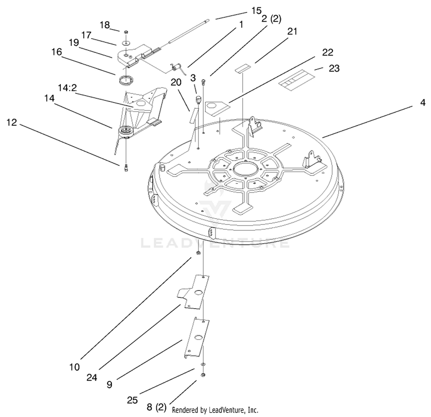 32" Deck Components Assembly