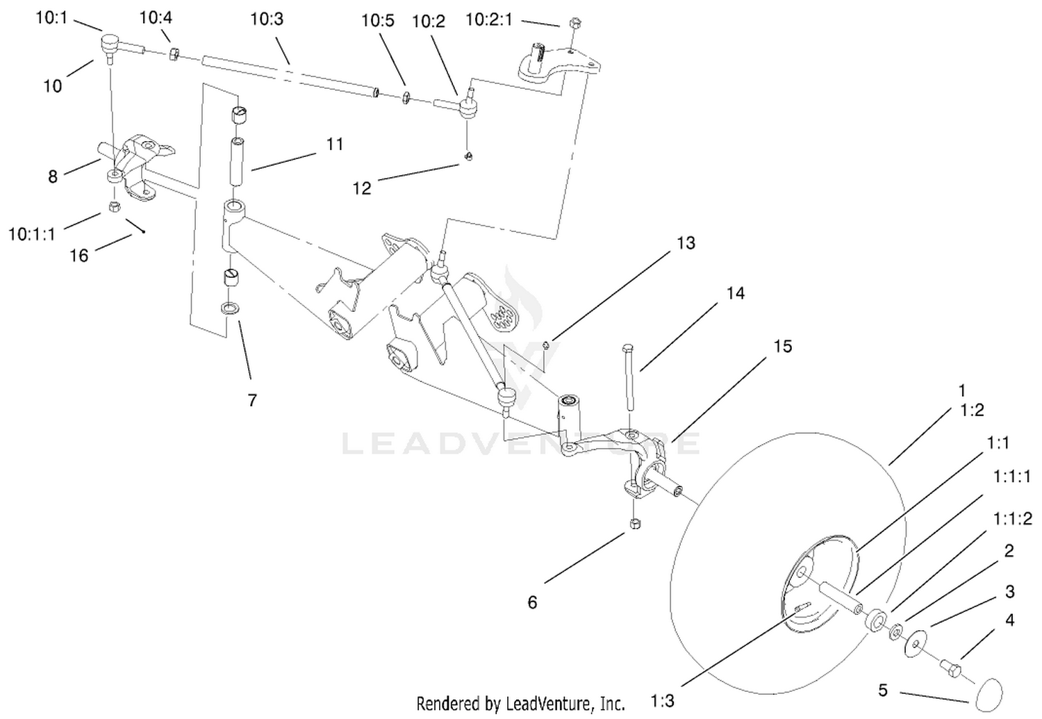 Front Tire And Steering Assembly