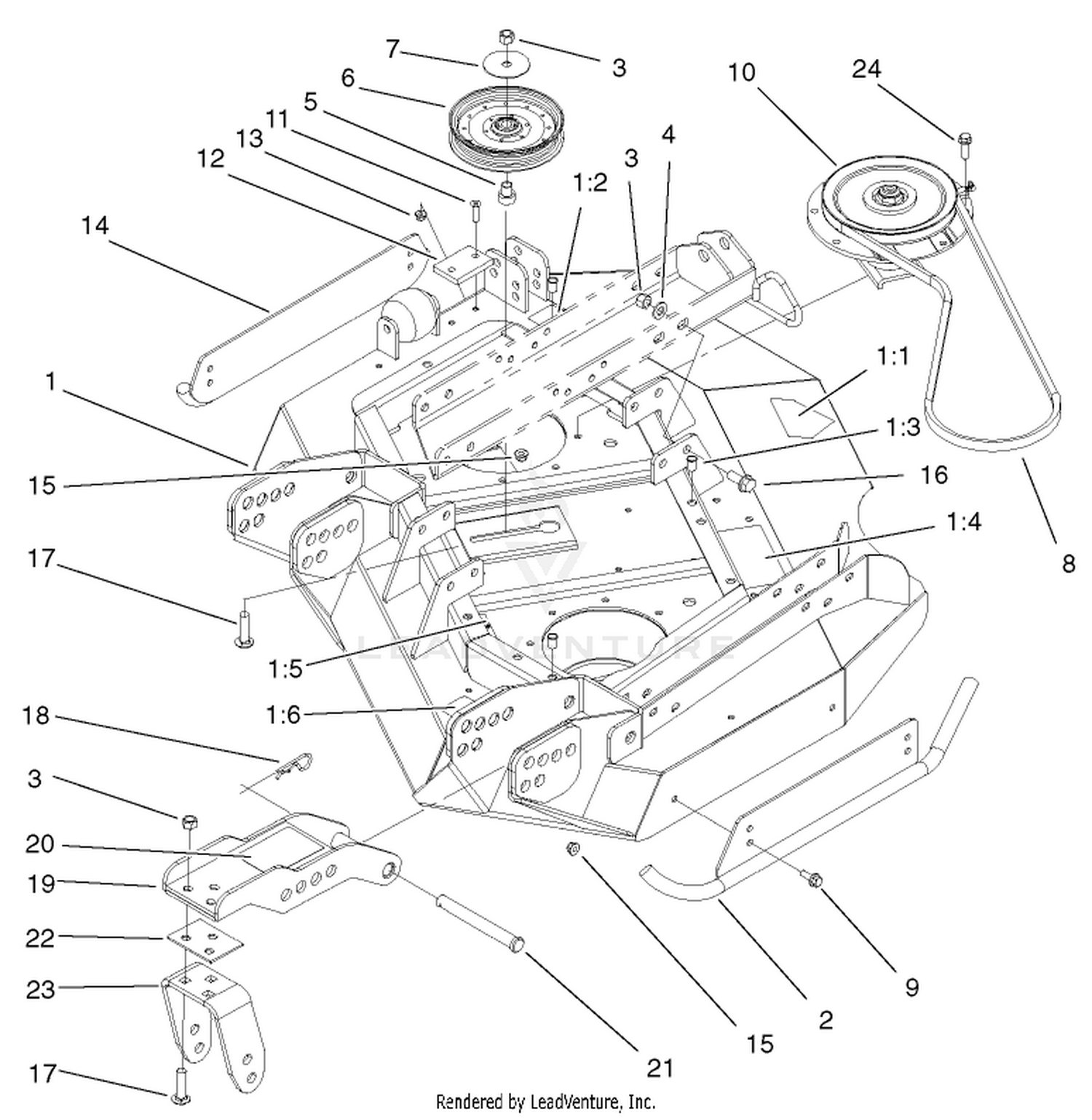 Deck, Idler And Skid Assembly