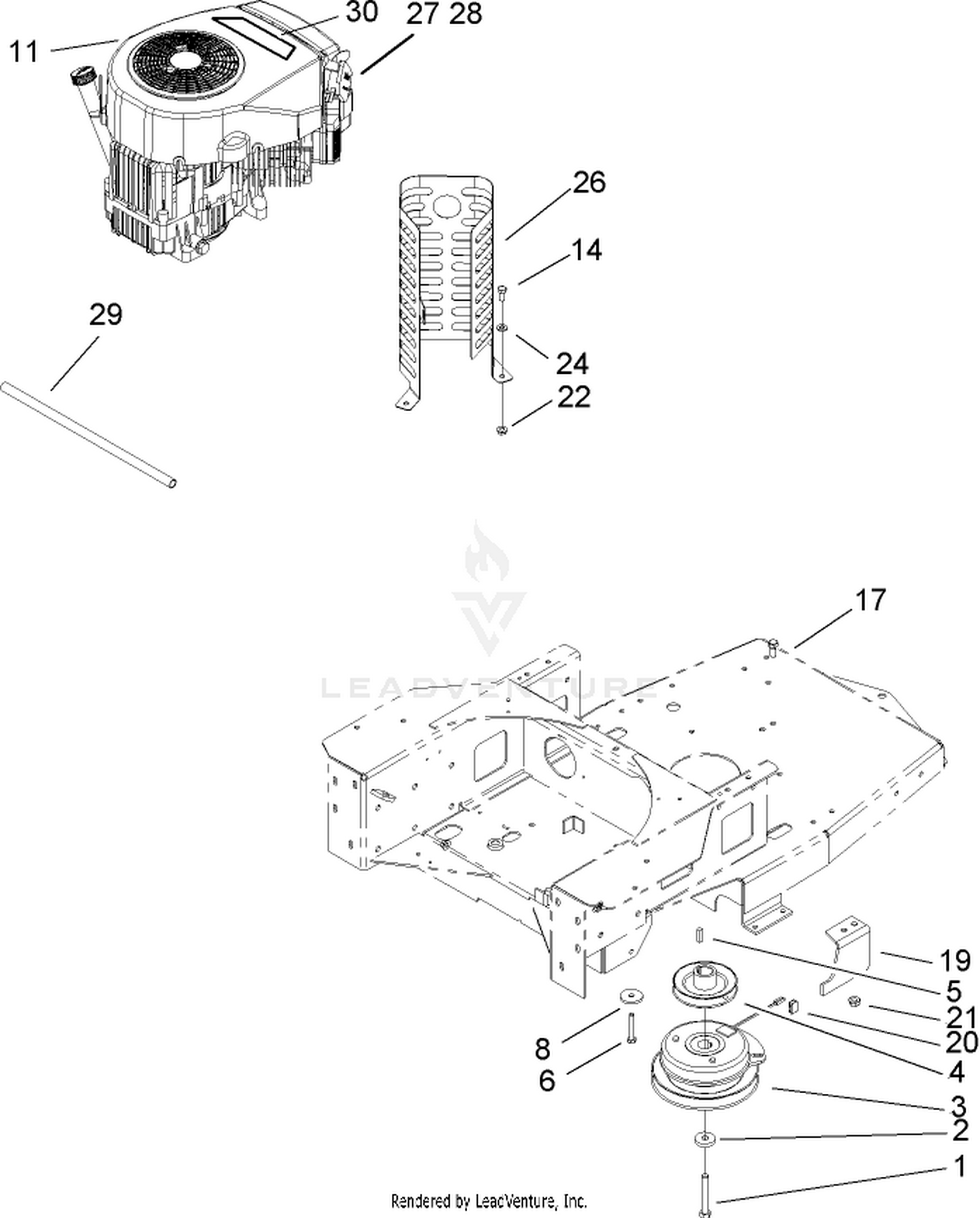 Engine and Clutch Assembly