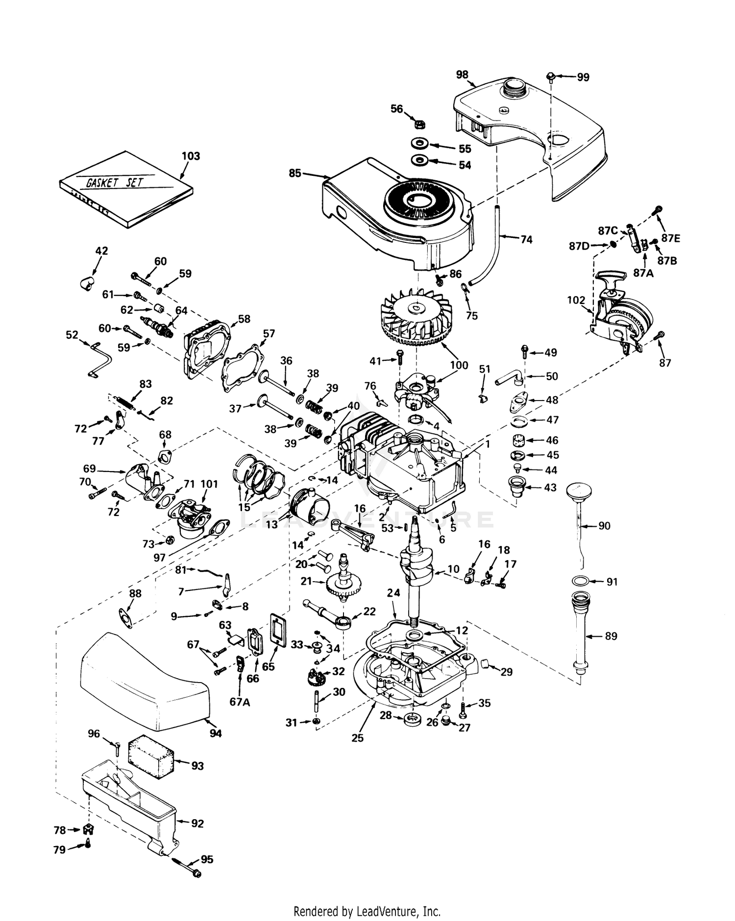 Engine Tecumseh Model No. Tnt 120-12003