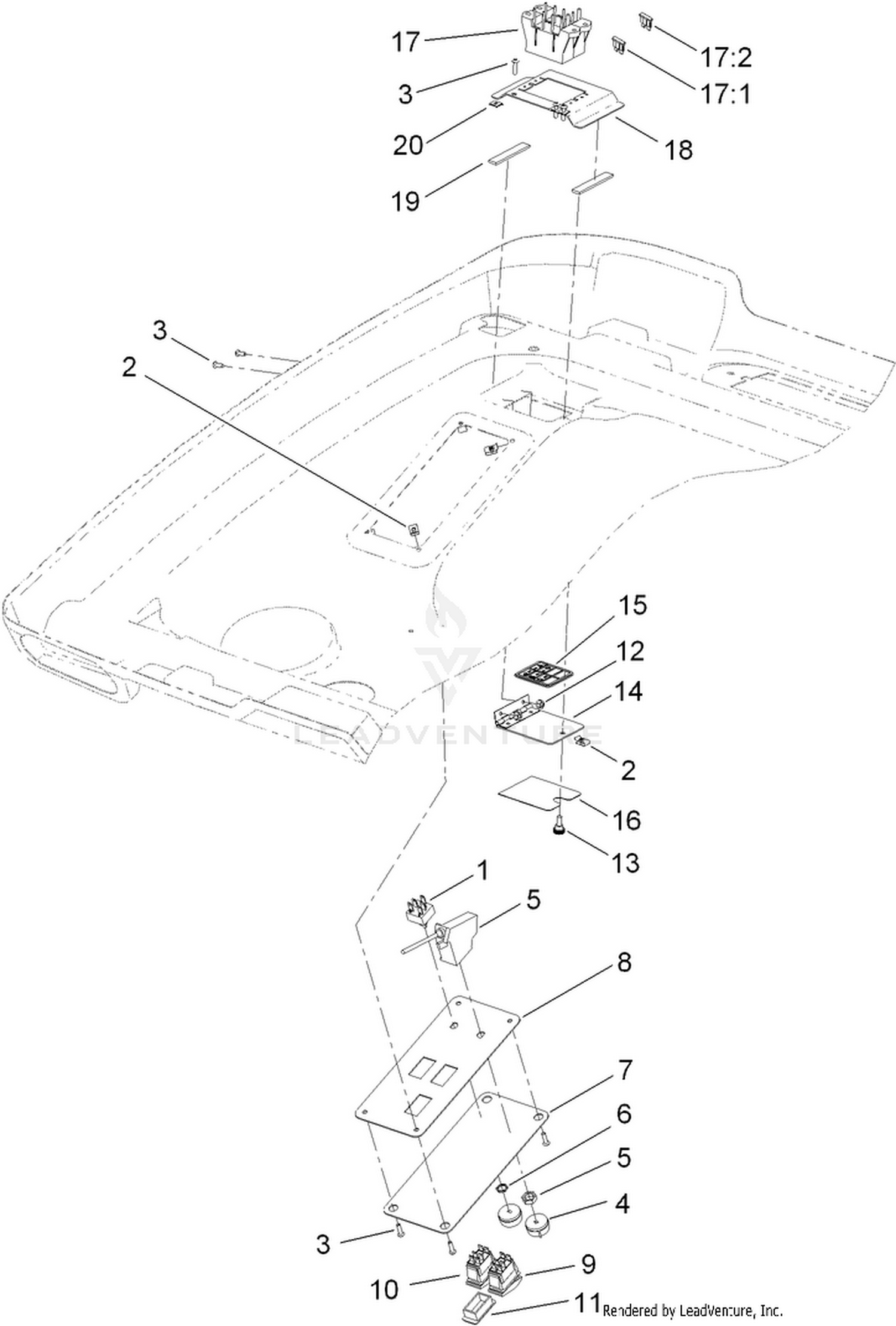 Cab Switchplate and Fuse Block Assembly