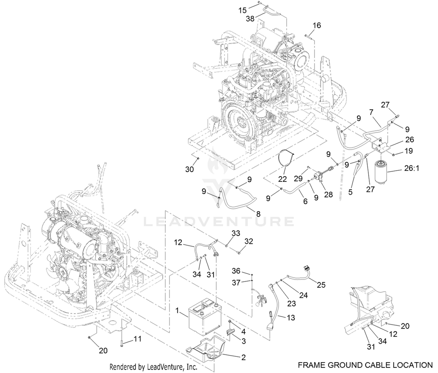 Battery and Fuel Delivery Assembly