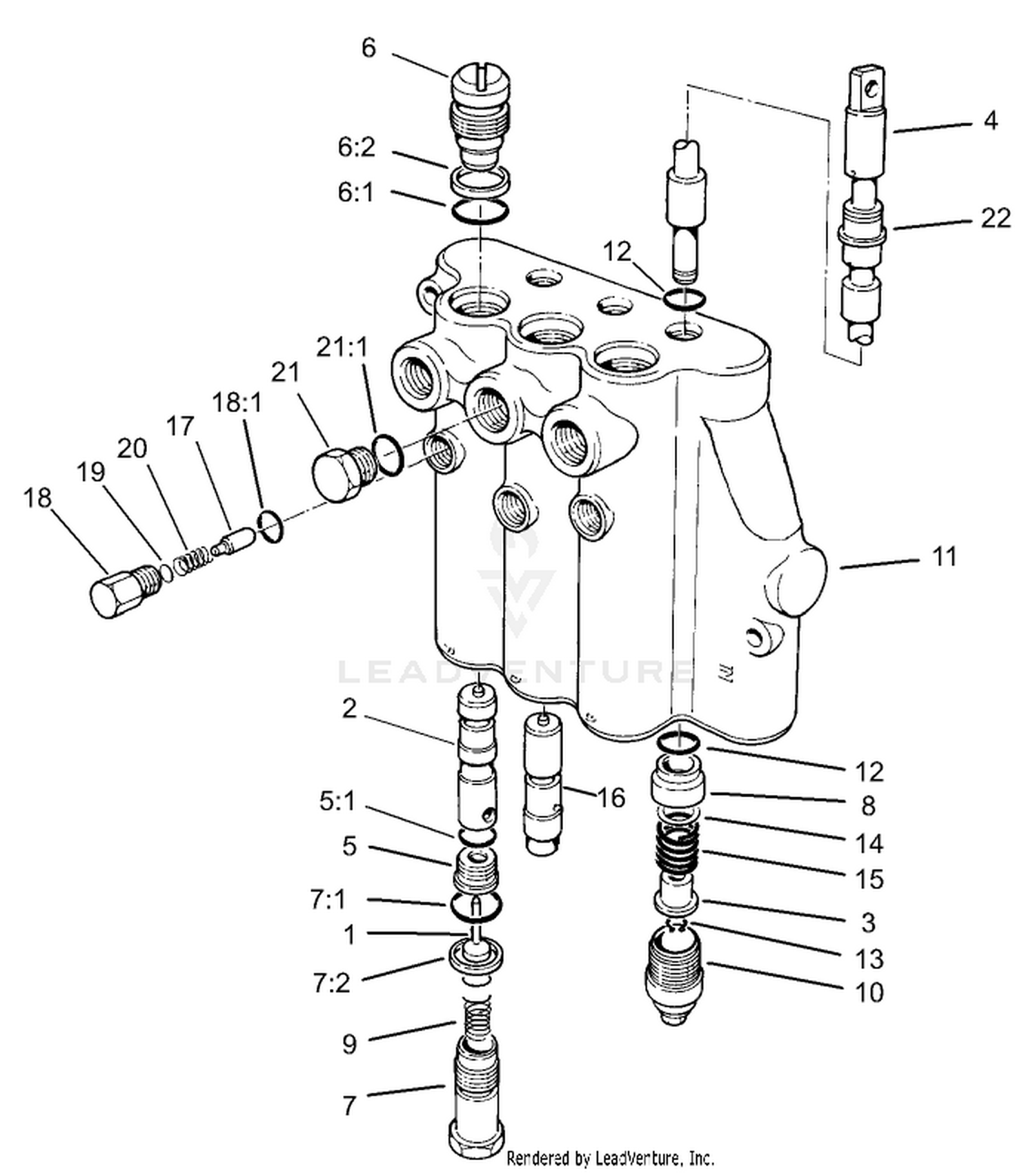 Three Spool Valve Assembly No. 112-5253