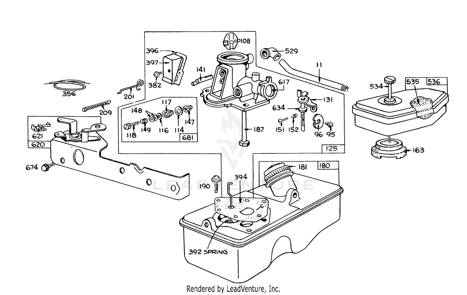 Briggs  Stratton Carburetor Assembly Model 390064 For 19" Hand Propelled Model 16067