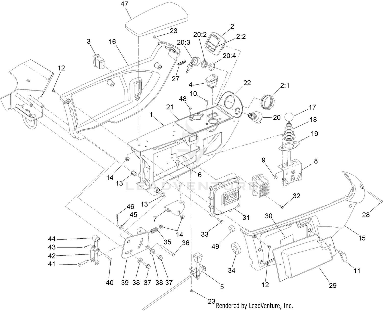 Console and Control Arm Assembly