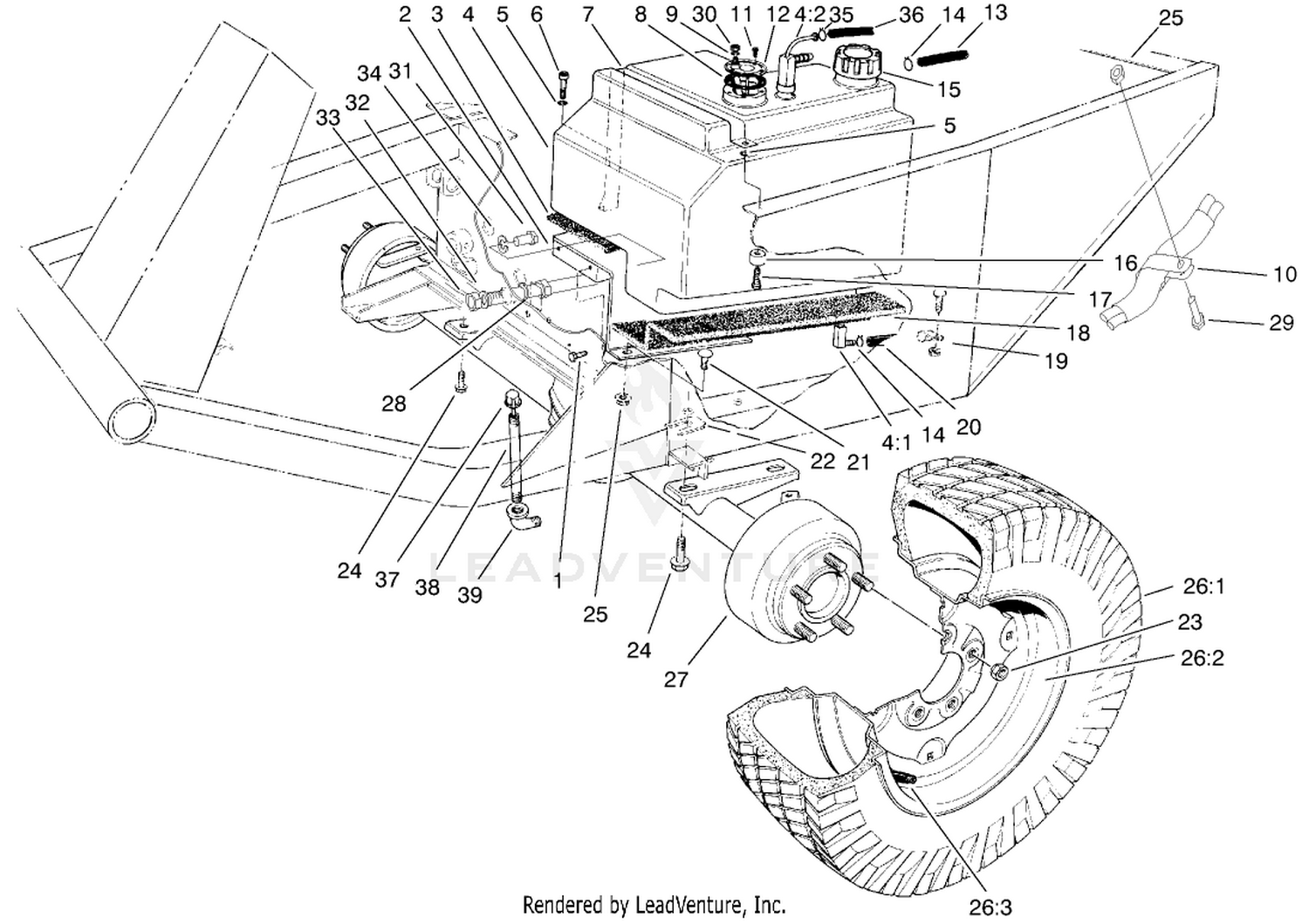 Fuel Tank And Front Axle Assembly