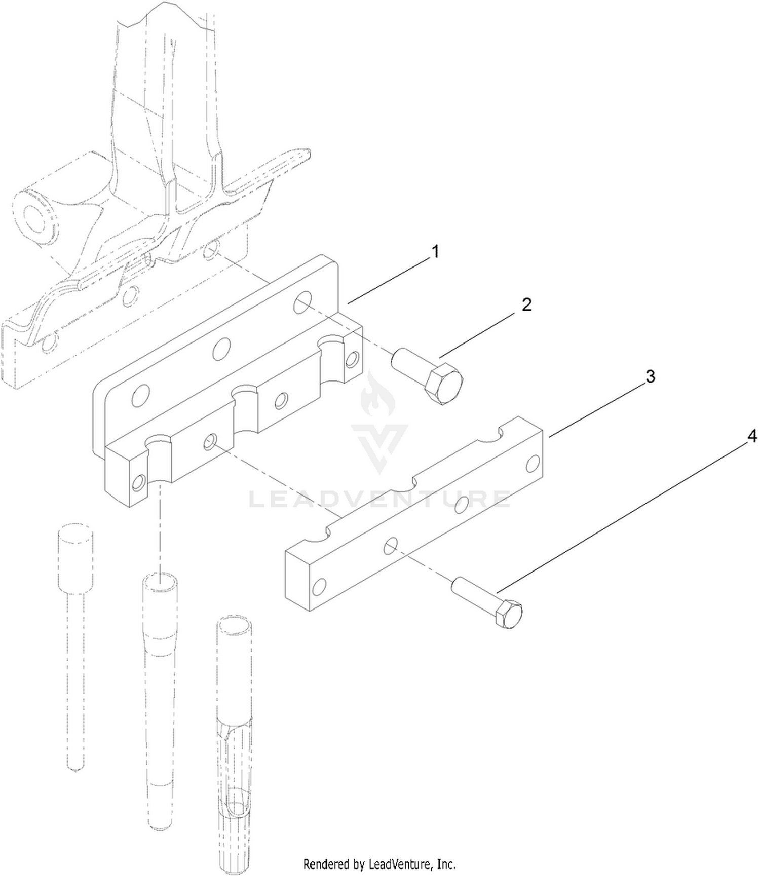 3 Tine Head Assembly, 3/4 Inch  (Model 09794)