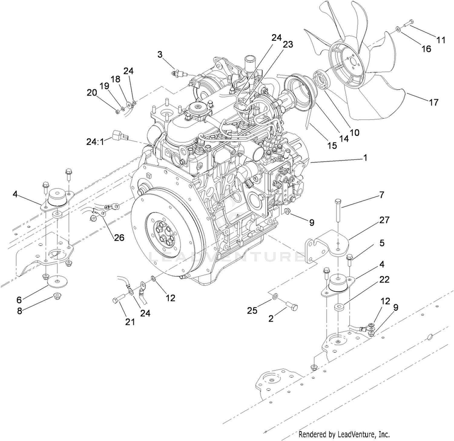 Engine Mounting and Electrical Assembly