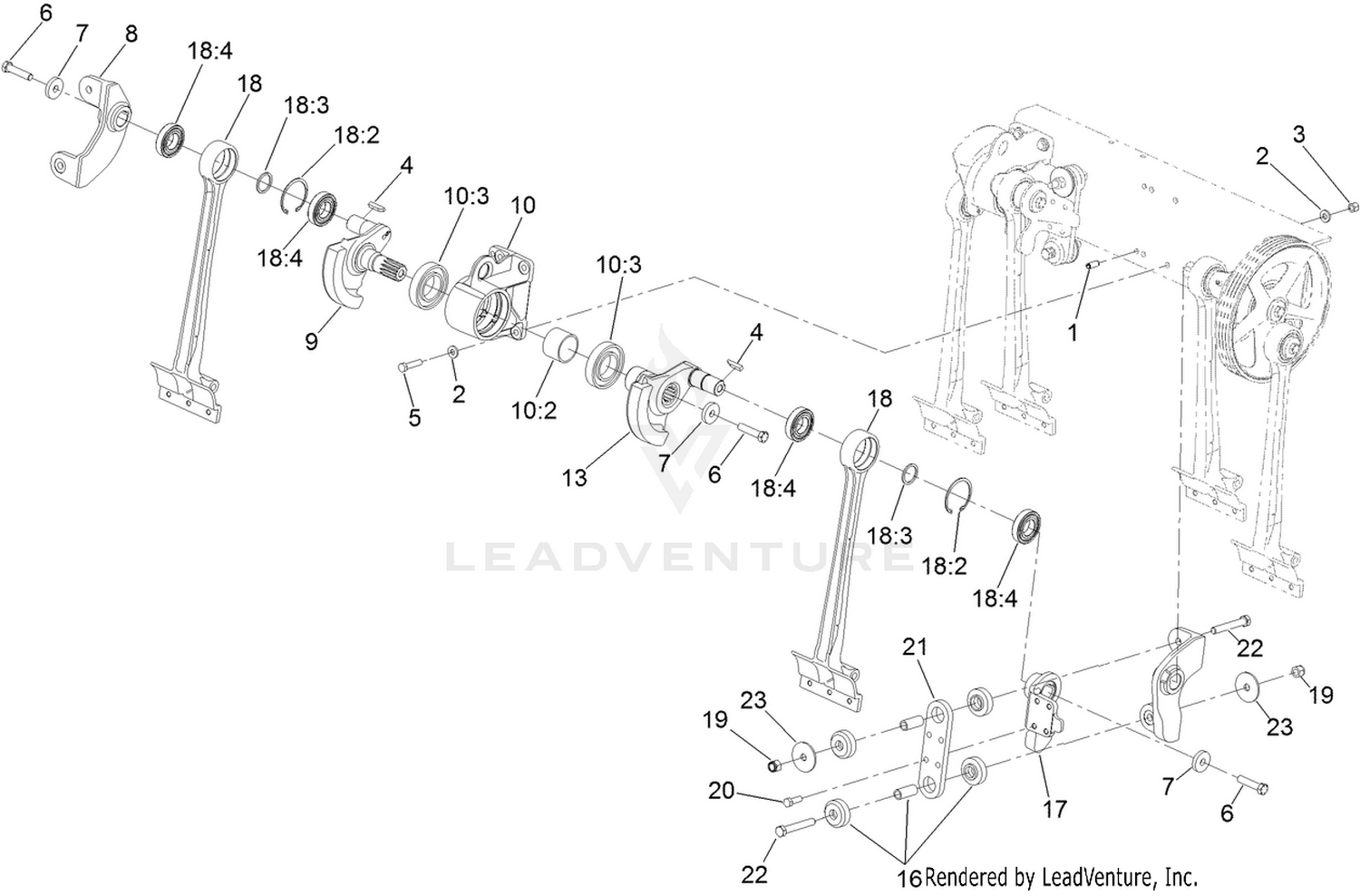 Coring Head Crank No. 3 and 4 Assembly