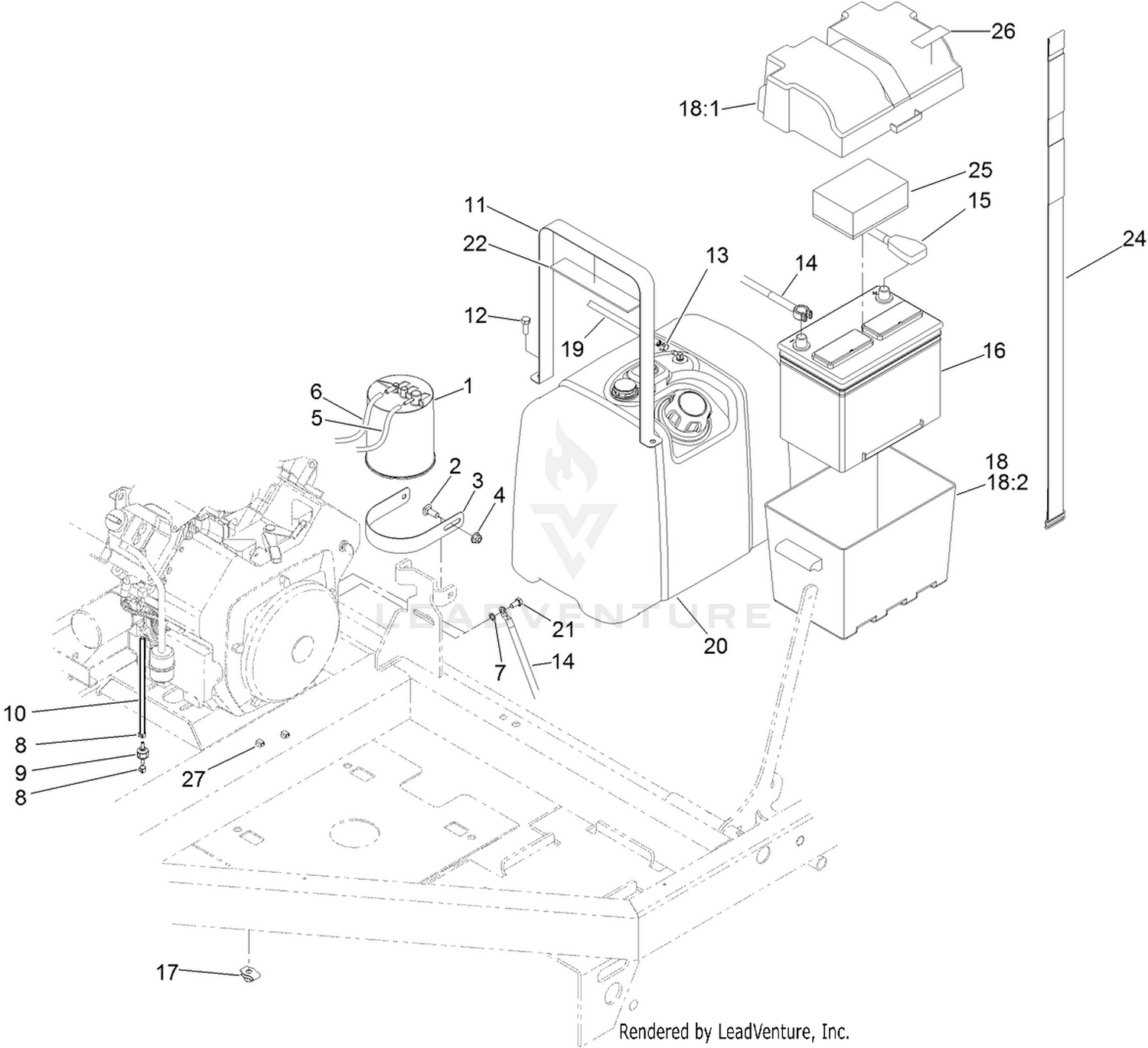 Battery and Fuel System Assembly