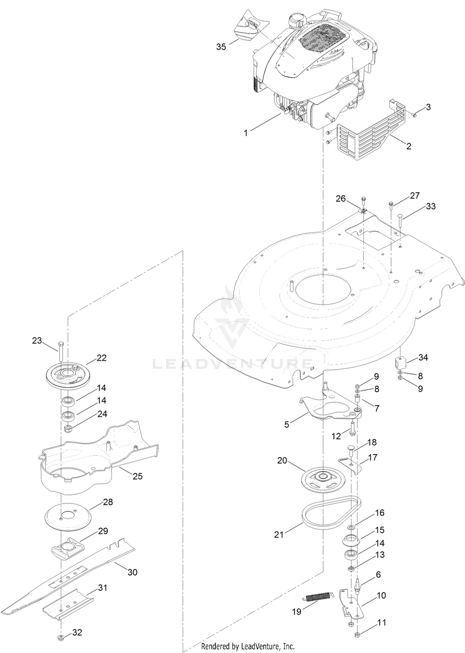 Engine and Blade Assembly