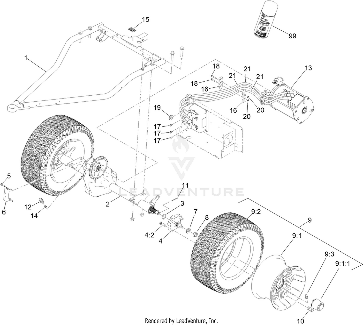 Rear Wheel and Transaxle Assembly