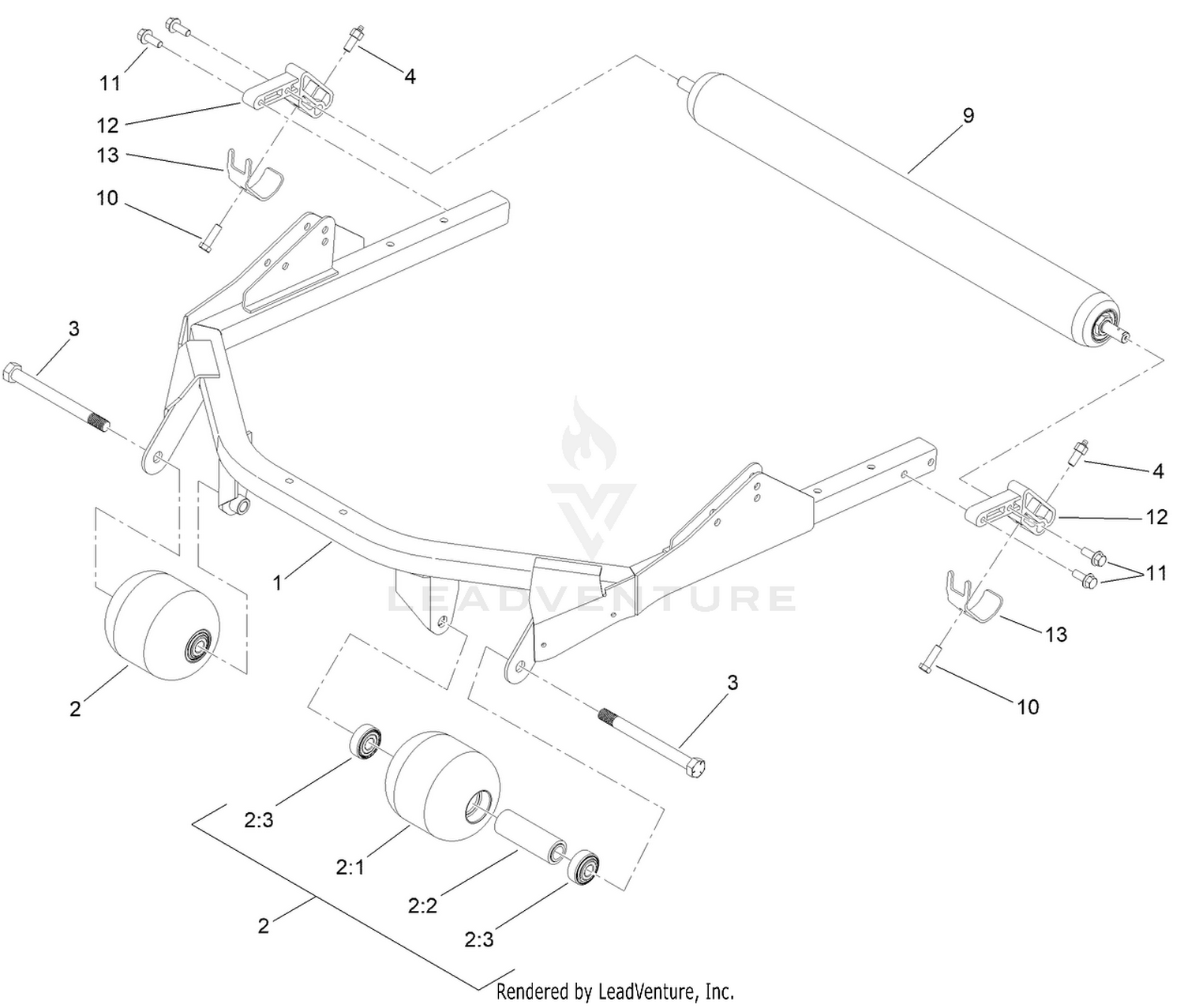 Roller and Carrier Frame Assembly