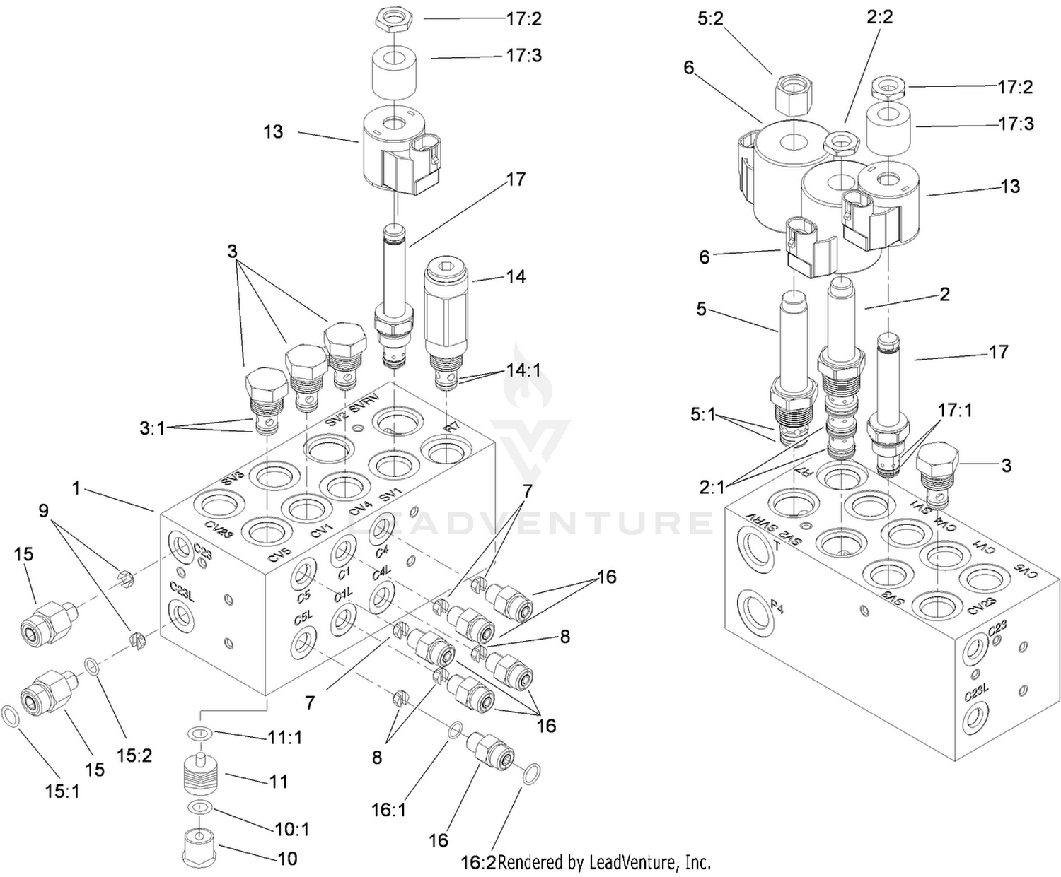 Hydraulic Manifold Block Assembly No. 105-7577