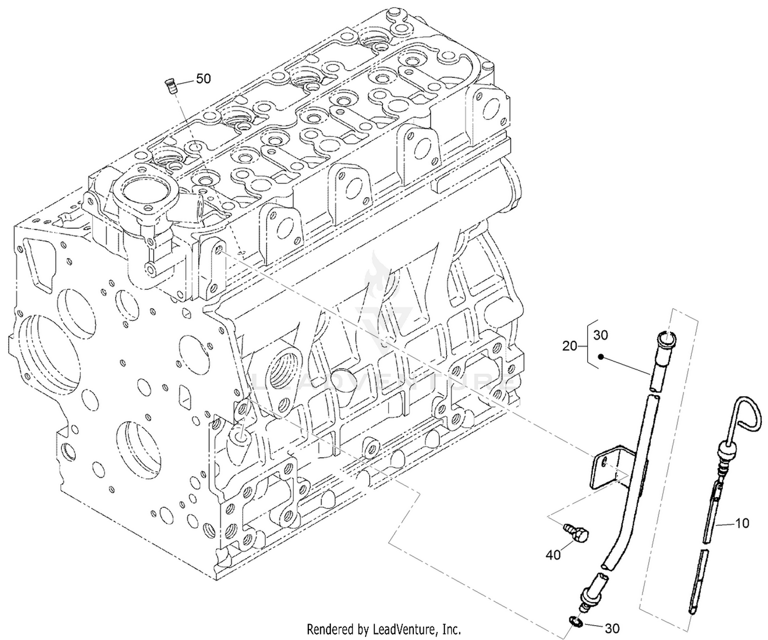 Oil Dipstick and Guide Assembly
