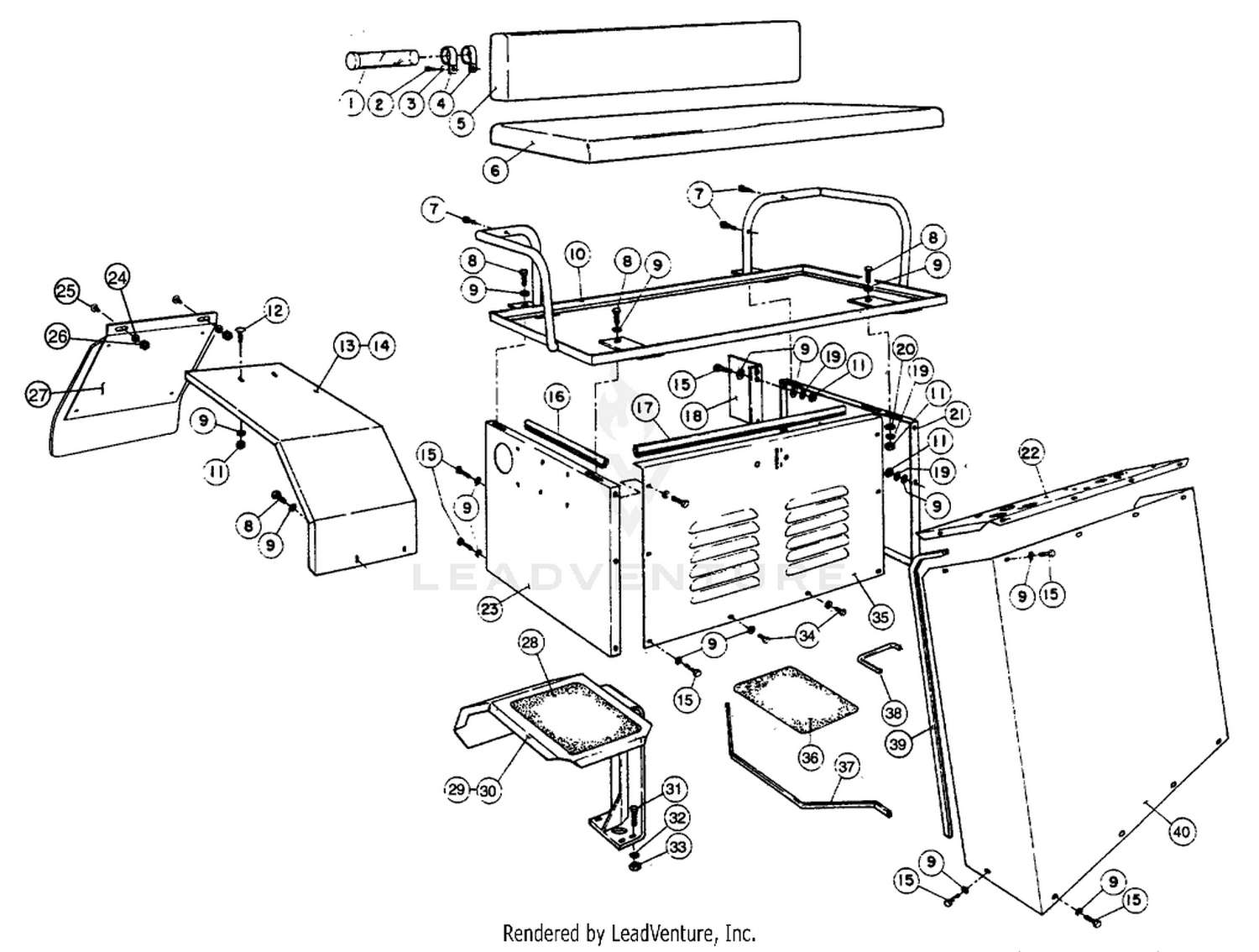 SEAT, SHROUDS  CONSOLE