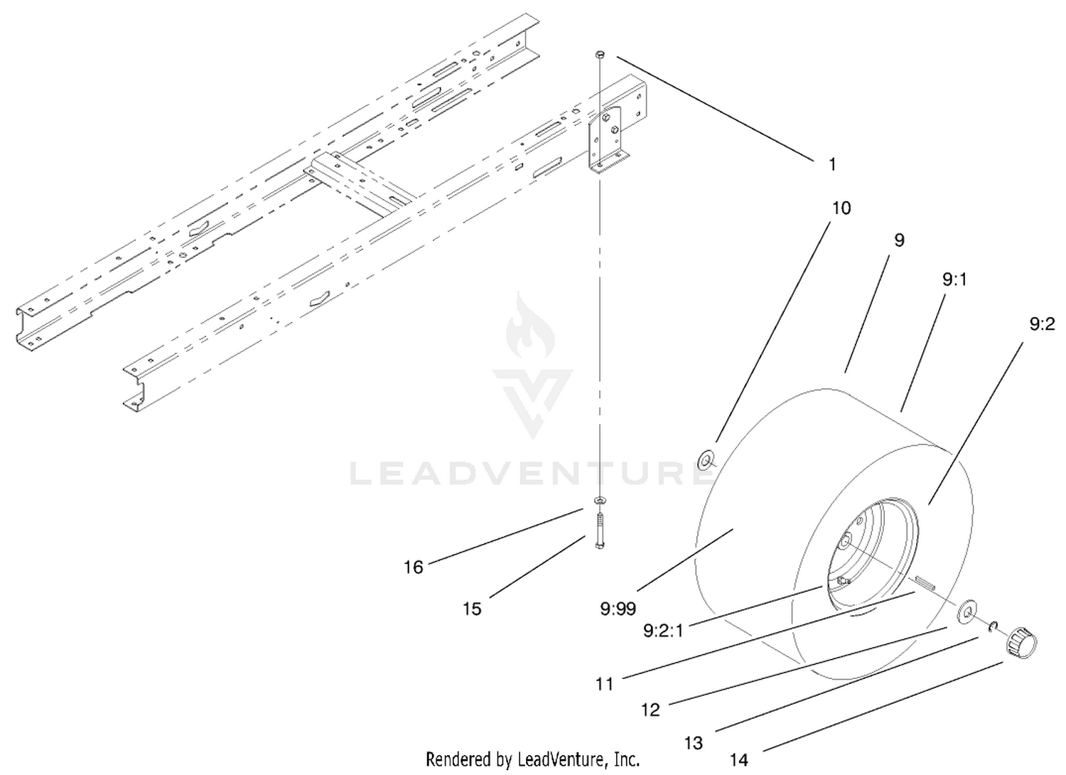Rear Wheel  Tire Assembly