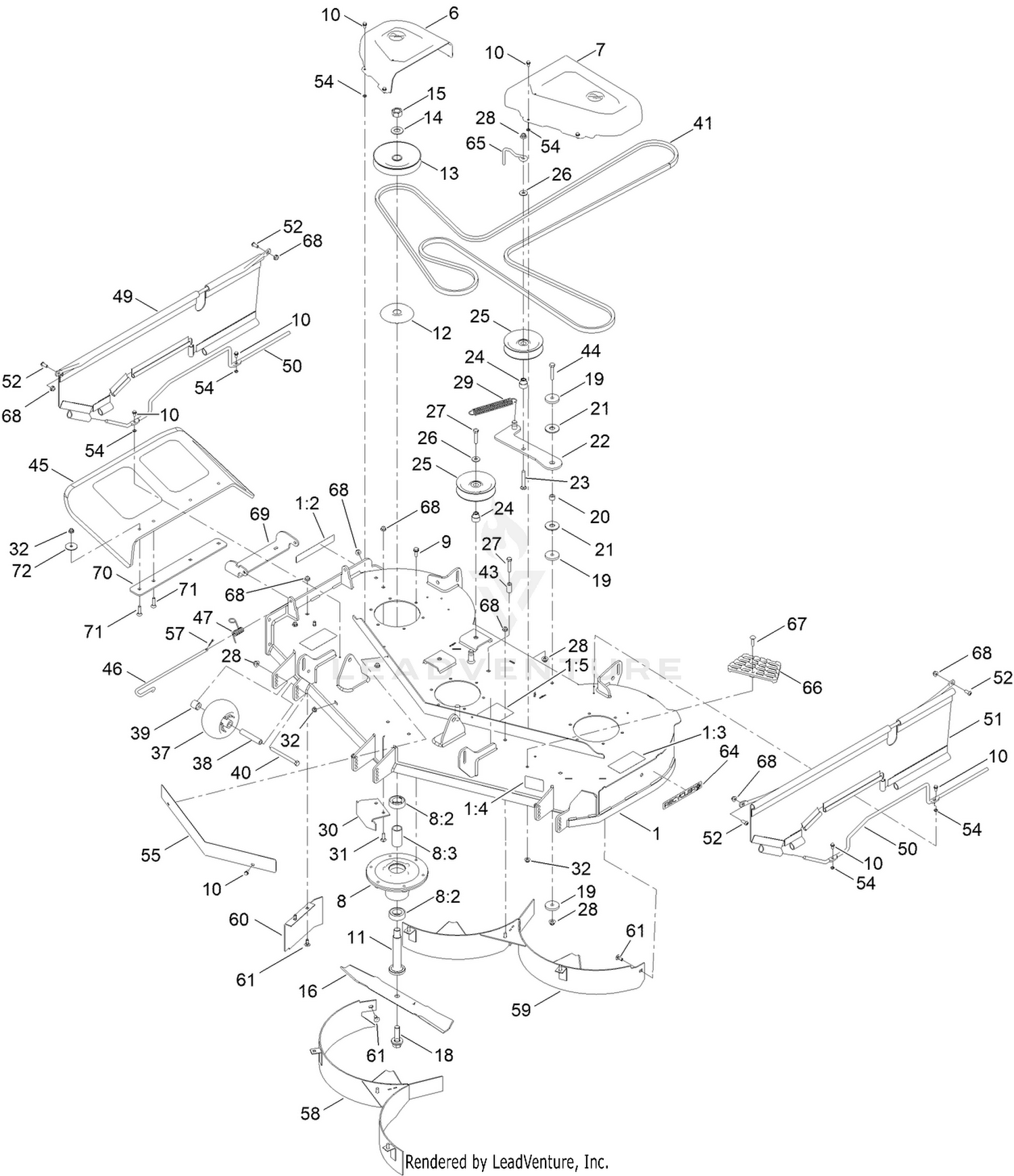 54in Deck and Decal Assembly