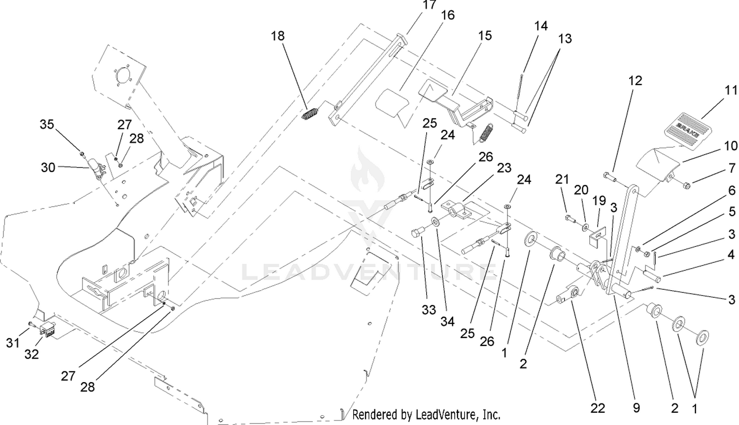 Brake and Pedal Assembly