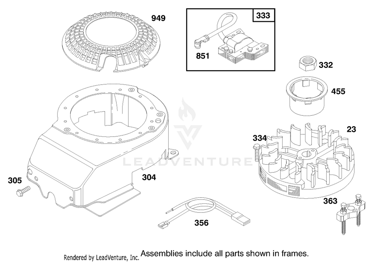Engine Briggs  Stratton Model 127702-0645-01 (serial No. B900001-8901373)