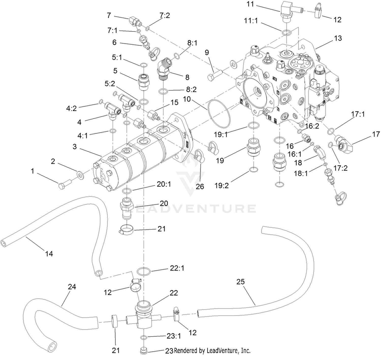 Piston Pump and Gear Pump Assembly