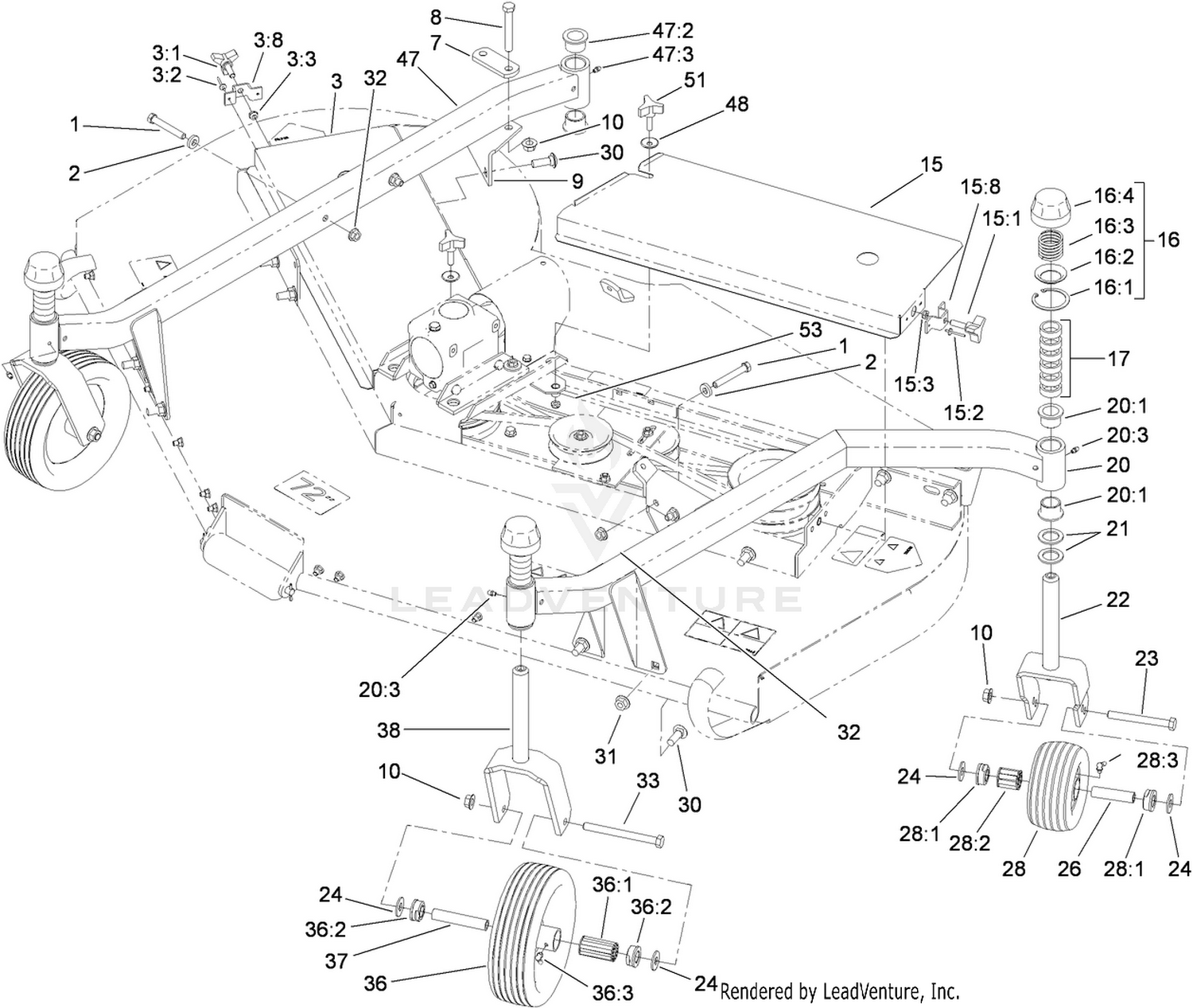 Castor Arm and Cover Assembly