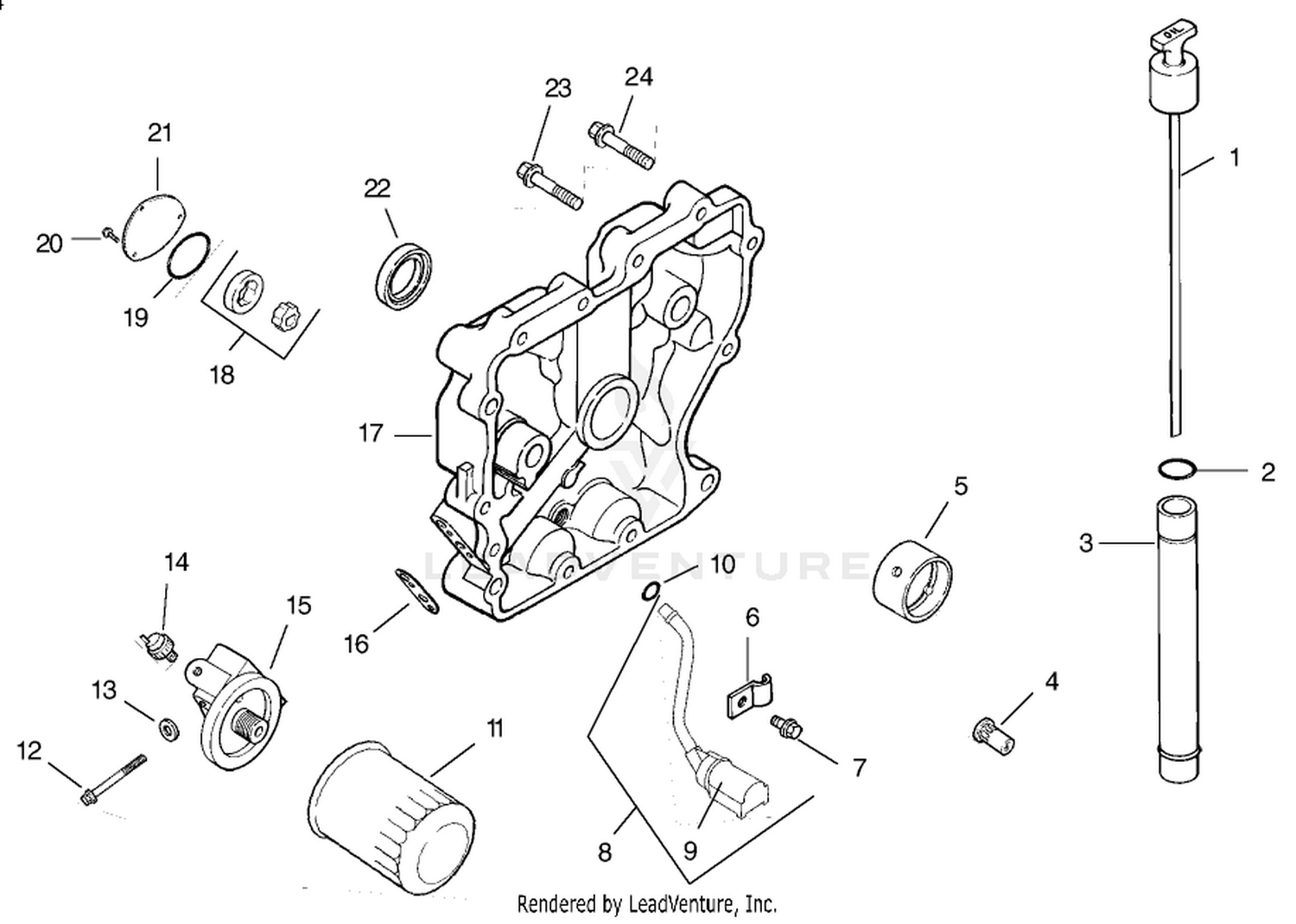 Oil Pan/lubrication Assembly Kohler Model Ch15s-44533
