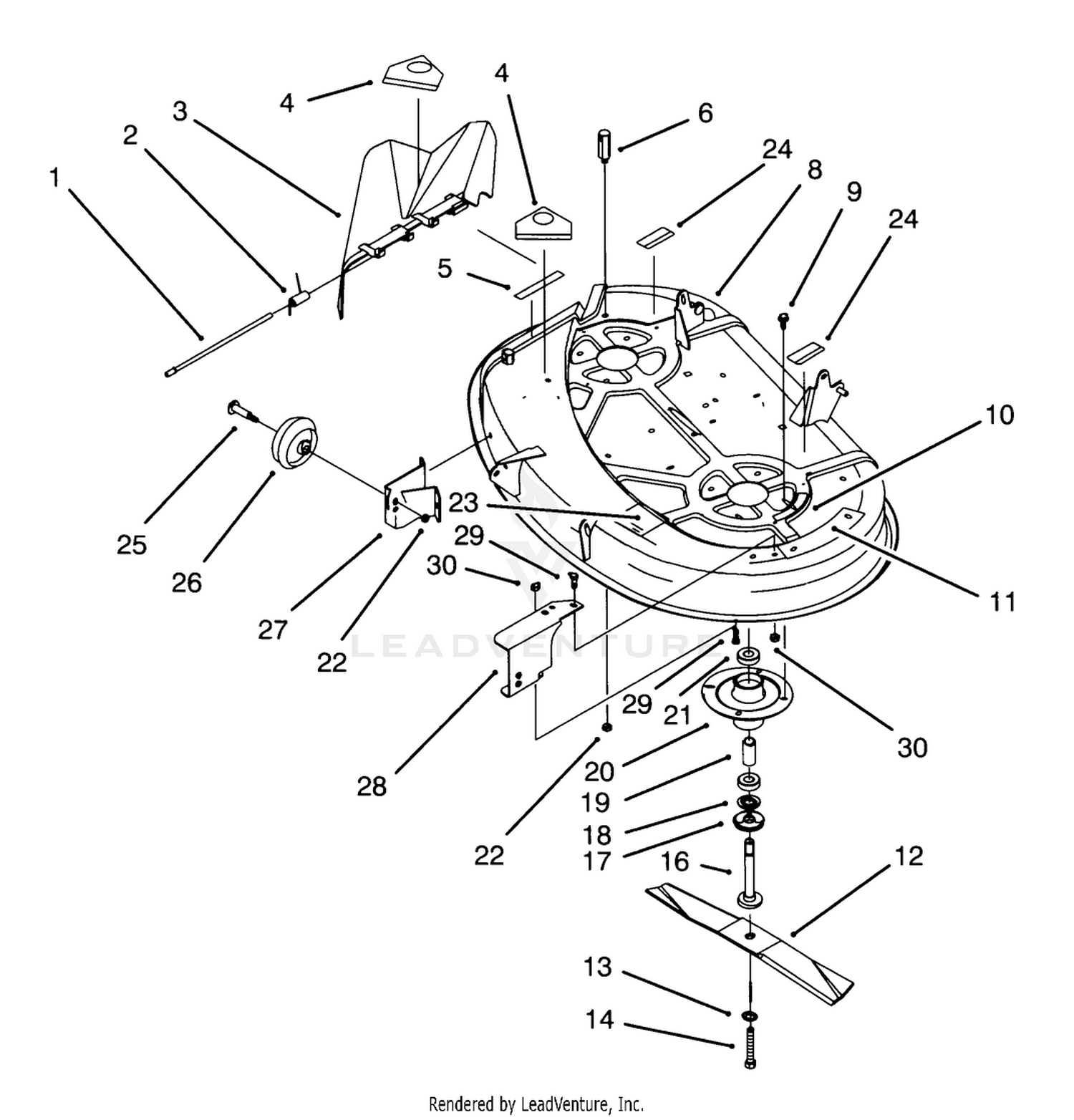 Housing  Spindle Assembly (38" Cutting Unit) (model No. 71202 Only)