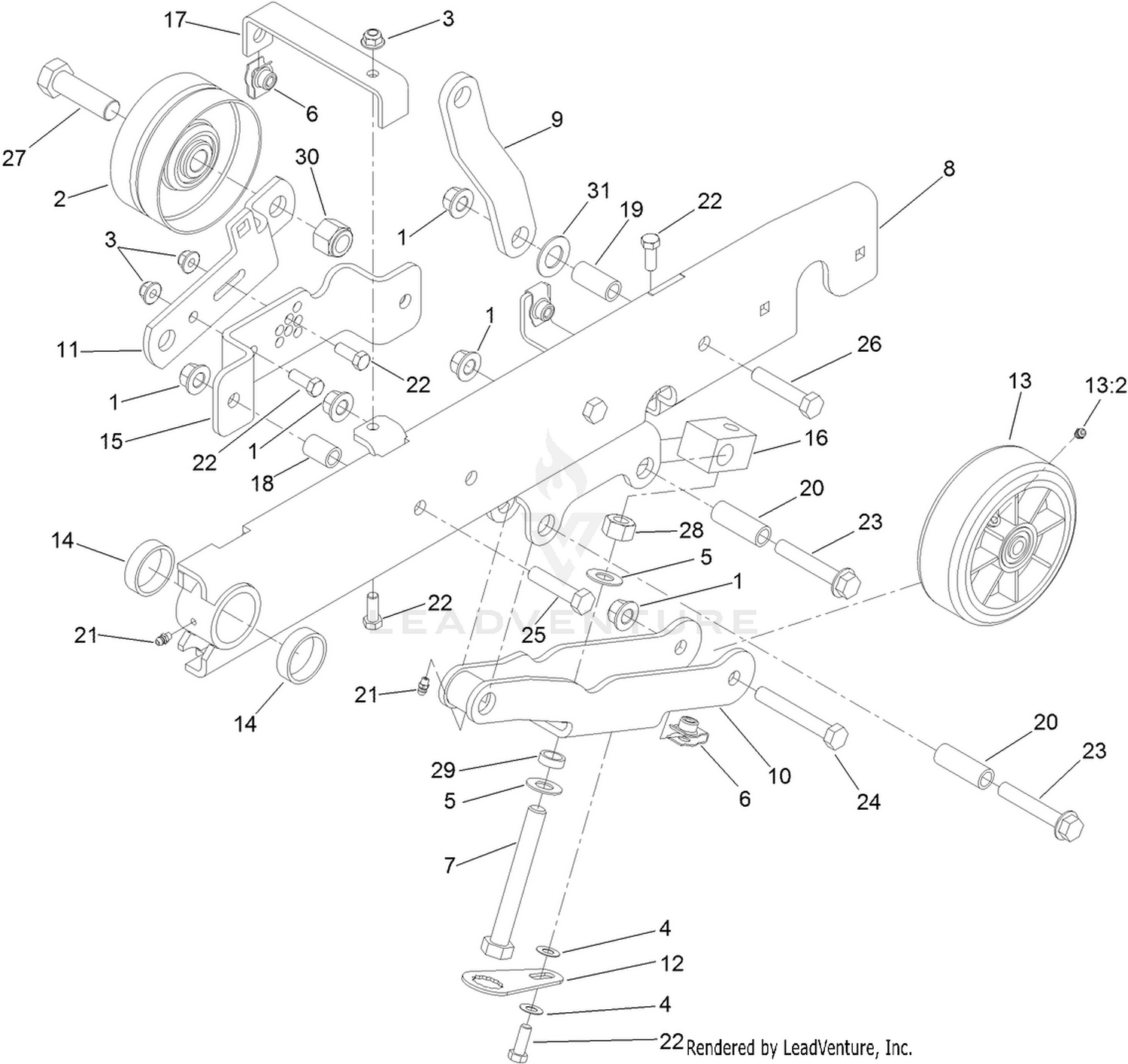 RH Trailing Arm Assembly No. 117-8460