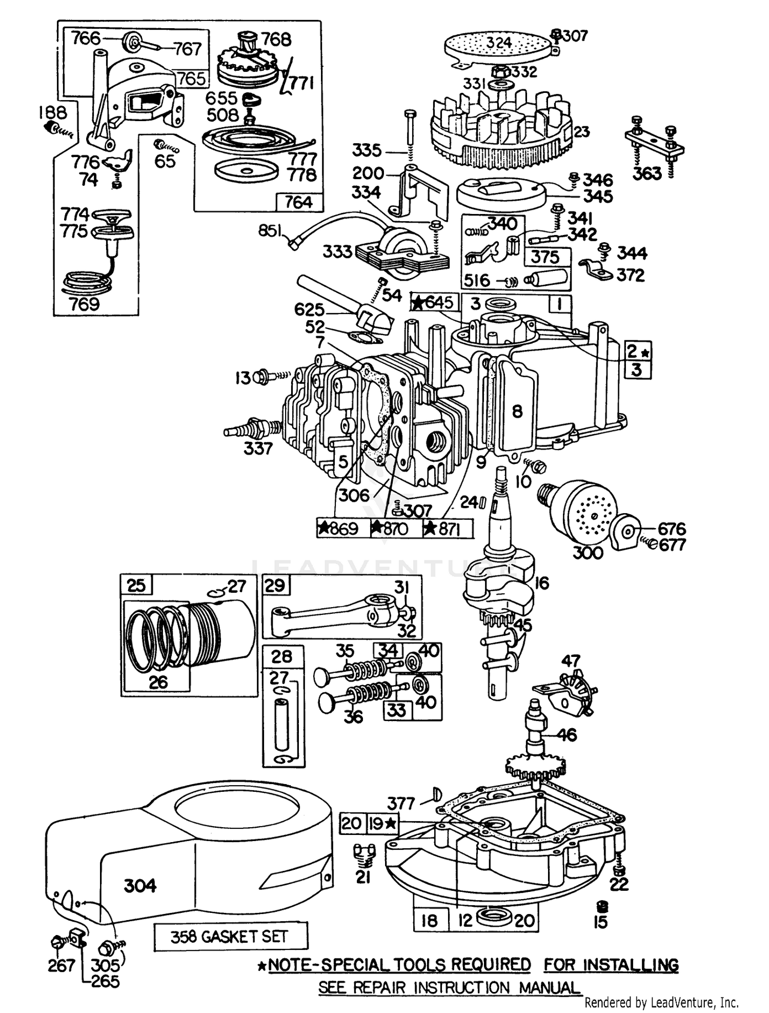 Engine Briggs  Stratton Model 92508-1033-02