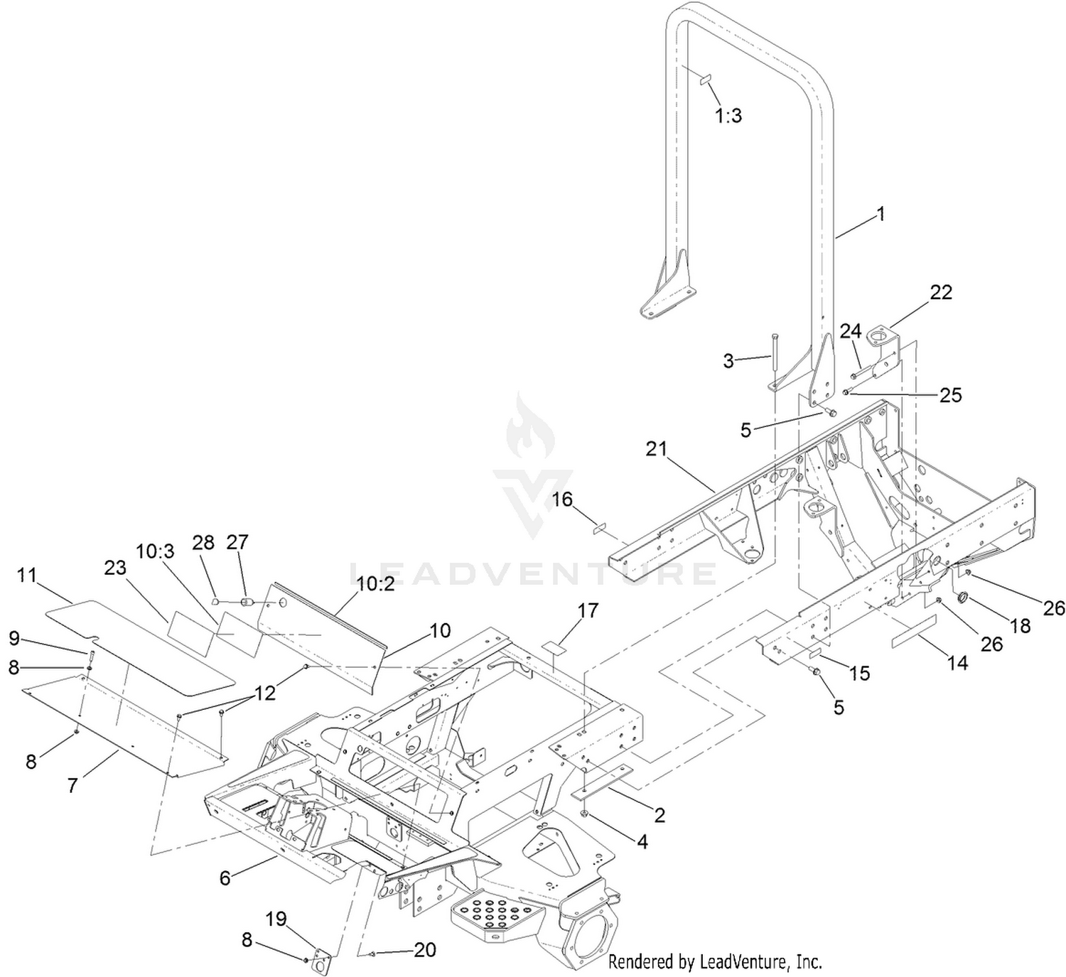 Frame and Roll-Over Protection System Assembly