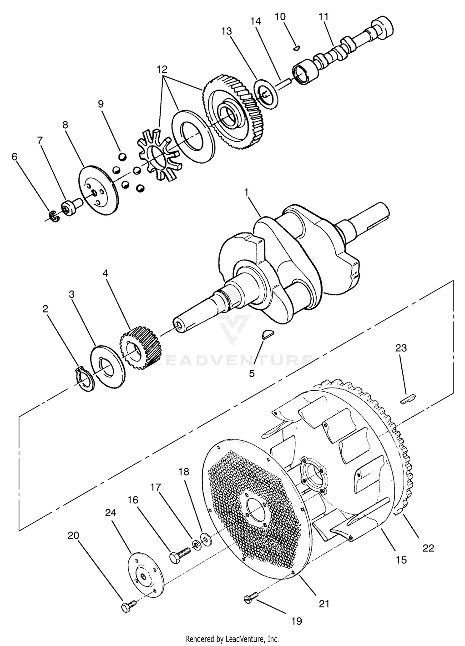 Crankshaft, Camshaft  Flywheel Assembly