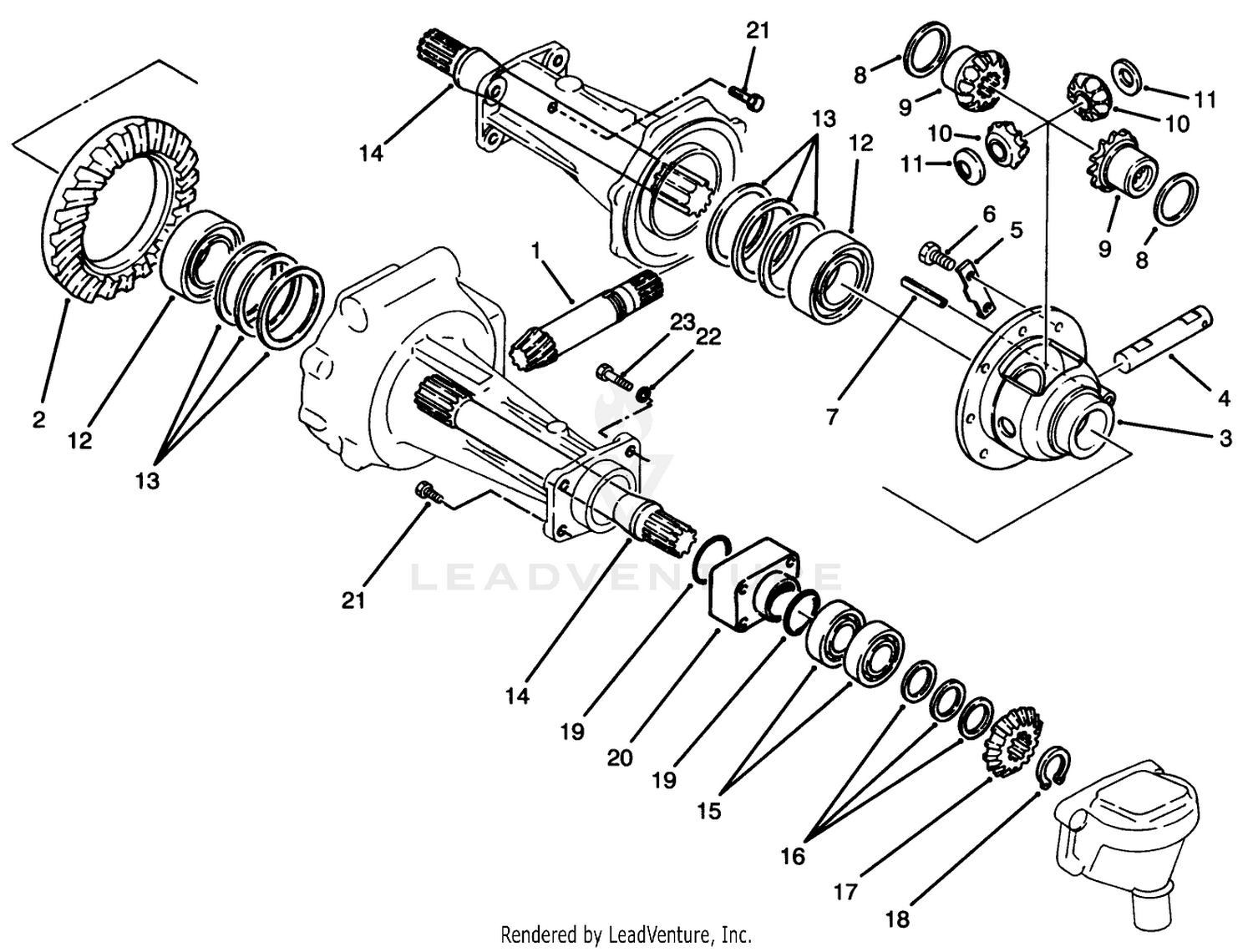 Differential and Shaft Assembly Axle No. 74-5621  (model No. 30455 Only)