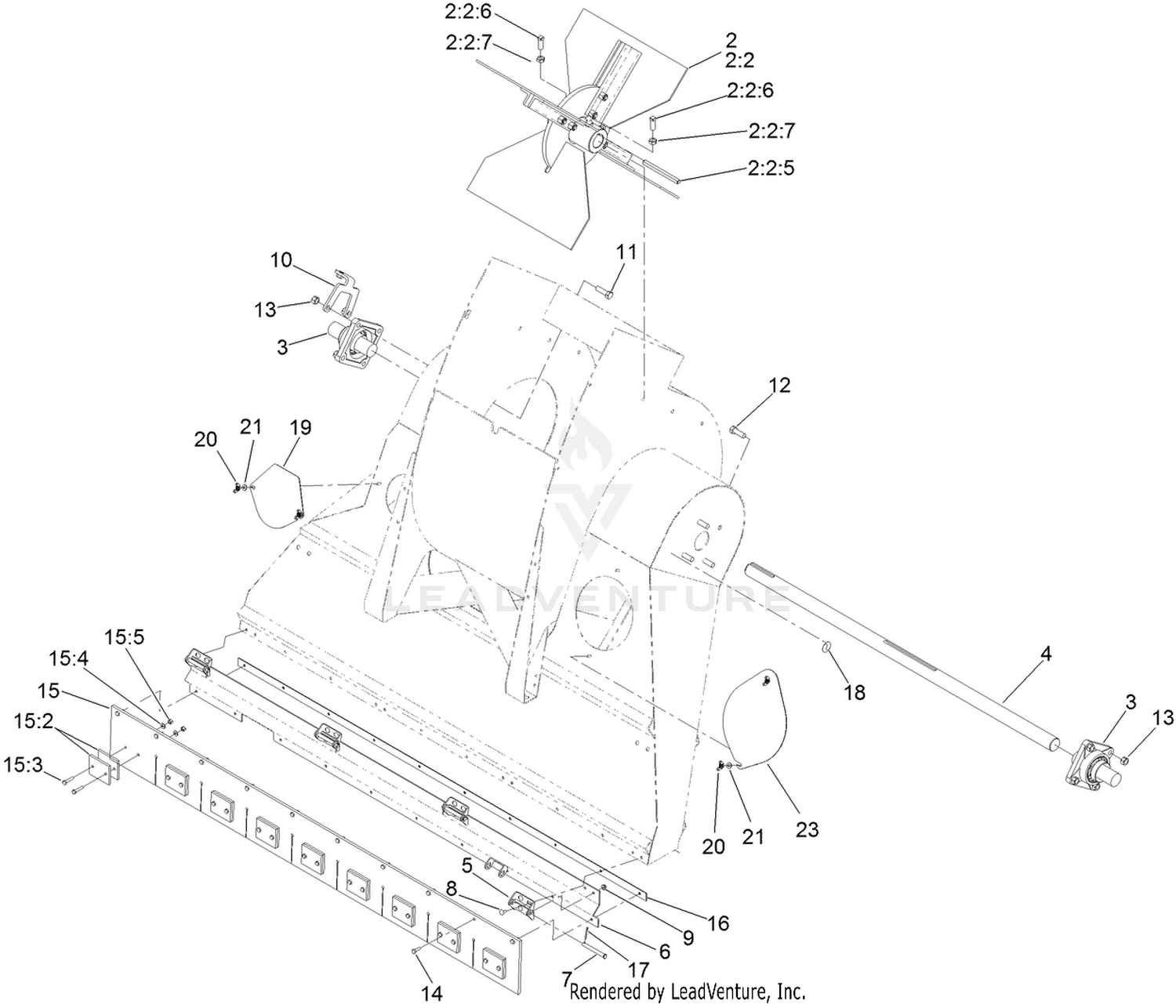 Blower Fan and Throat Flap Assembly
